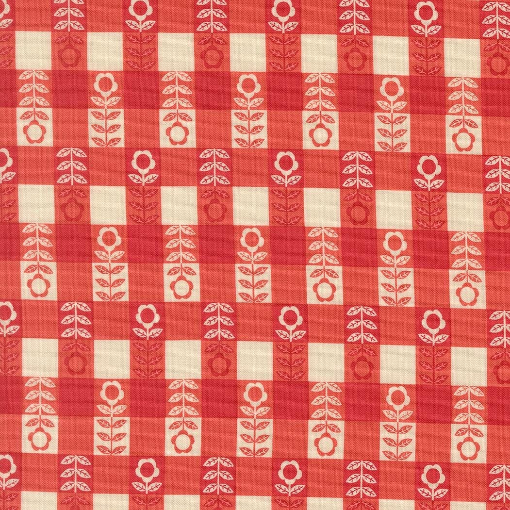The Henhouse Flower Plaid  Barn 48436 16 by  Gingiber- Moda- 1/2 Yard