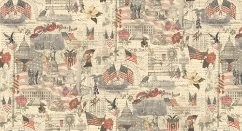 3 Sisters Americana Patriotic Porcelain 44372 11 by 3 Sisters- Moda- 1/2 Yard