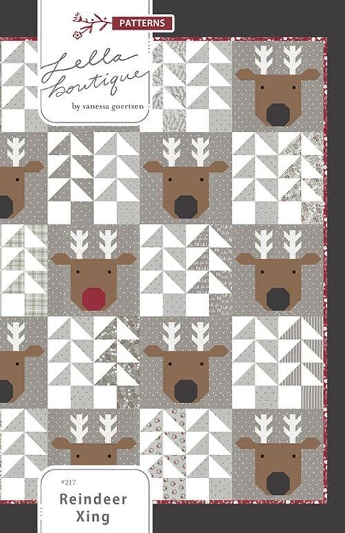 Reindeer Xing Pattern-  Lella Boutique- Moda-80" x 80"-