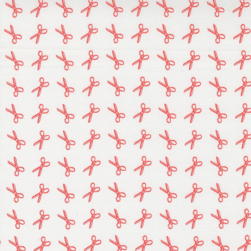 Linen Cupboard Scissors Chantilly Strawberry 20483 11 by Fig Tree- Moda- 1/2 yard