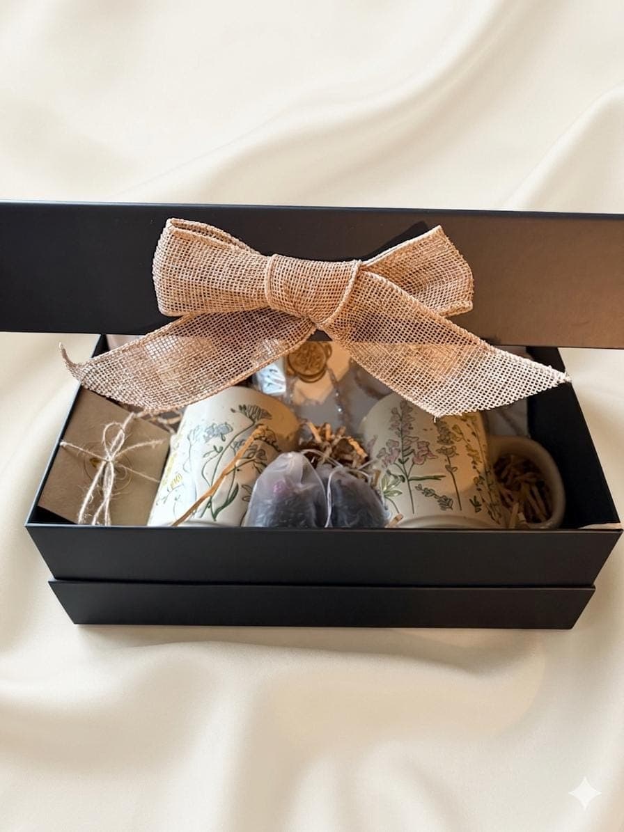 Matching Sister Friend Gift Box: Mugs, Bracelets, Keychains, Perfume, Rose Tea - image 3