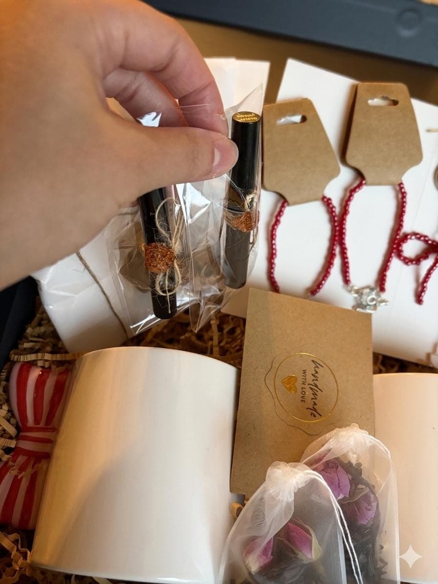 Matching Mugs, Bracelets, Keychains Gift Set for Friends – Rose Tea, Perfume Included - image 5