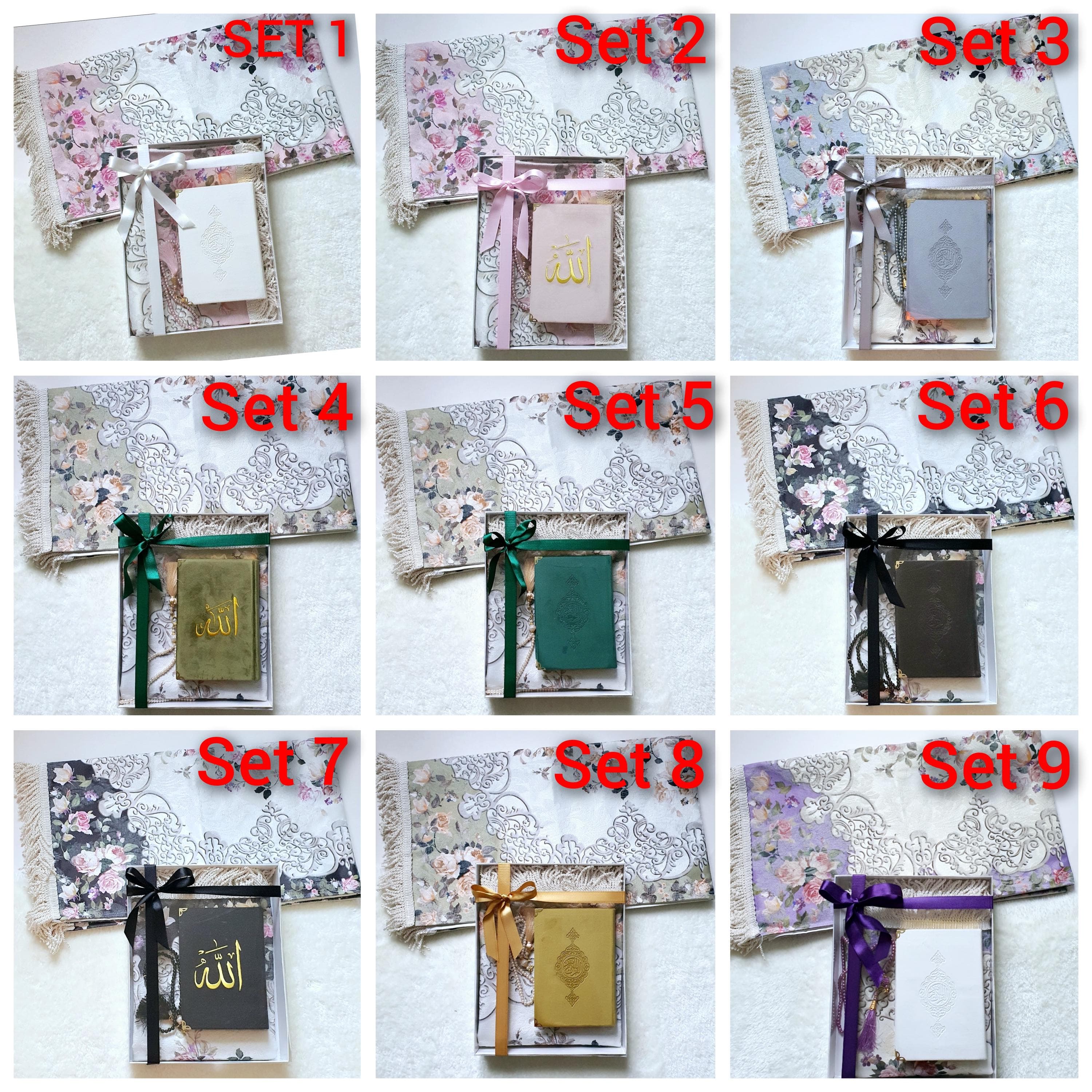 Islamic Gift Set: Velvet Quran, Prayer Rug, Pearl Tashih - image 3