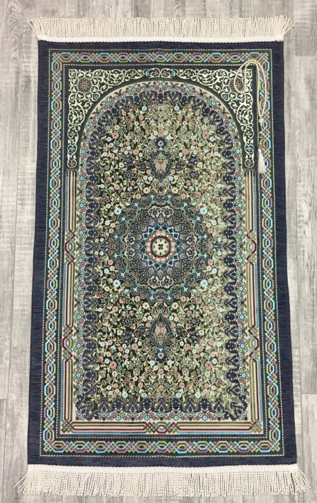 Grey Velvet Prayer Rug Gift Set | Quran, Islamic Wedding, Anniversary - image 5