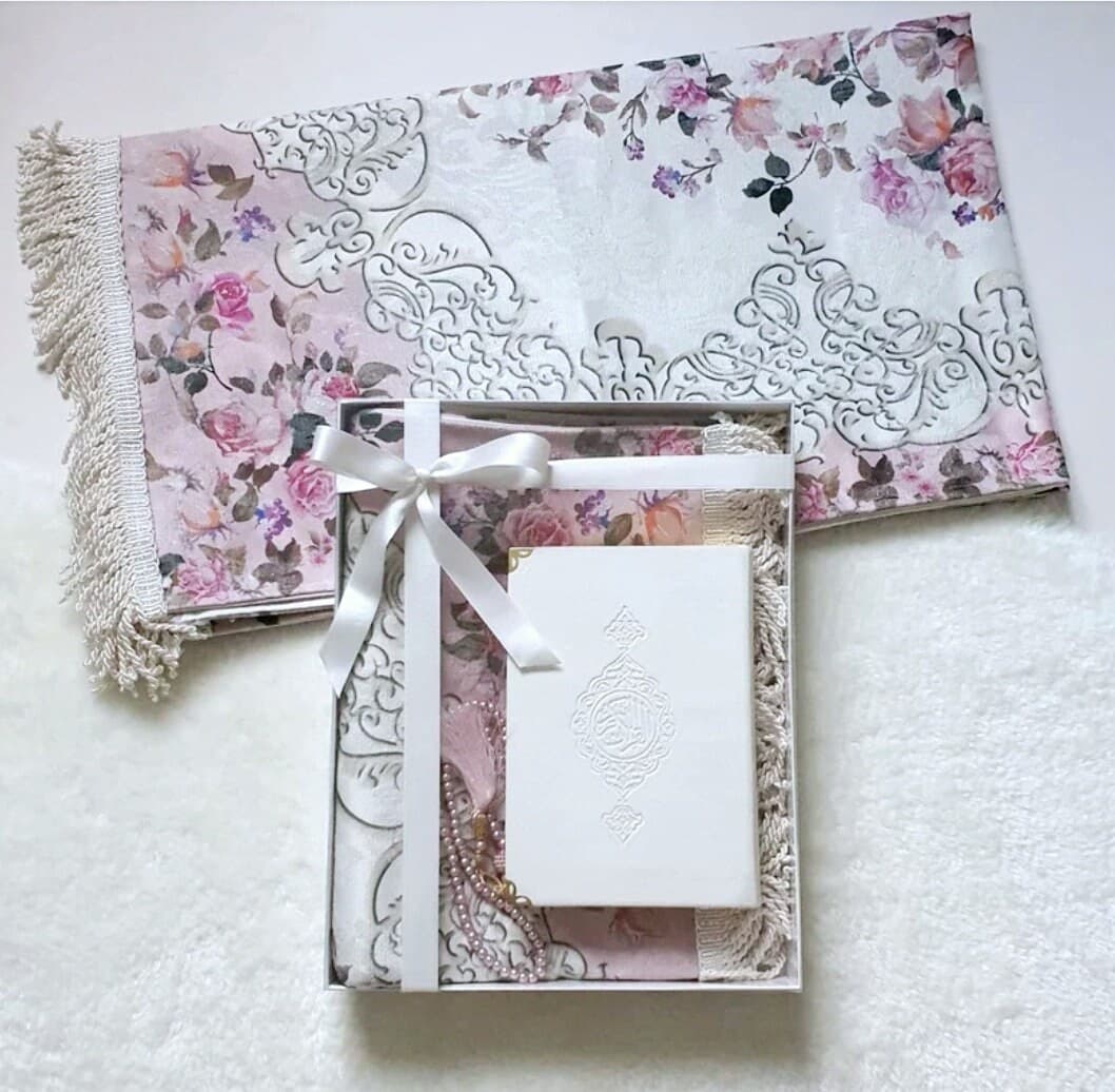 Islamic Gift Set: Velvet Quran, Prayer Rug, Pearl Tashih - image 4