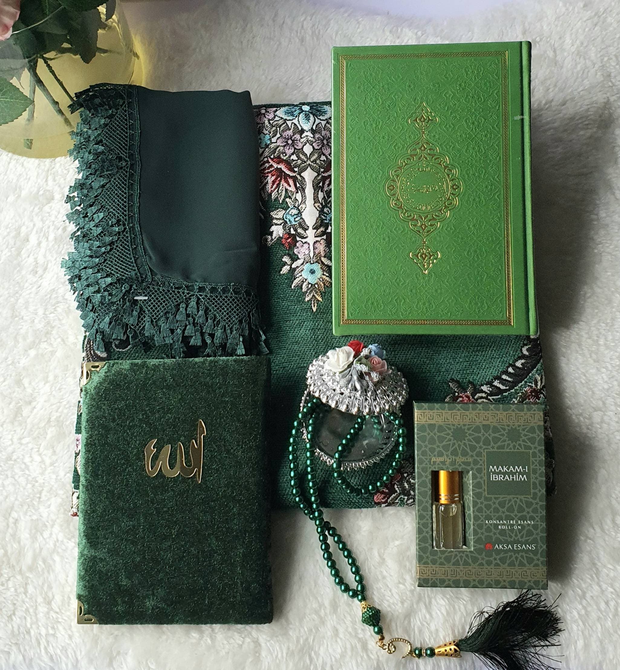 Personalized Islamic Gift Set: Quran, Prayer Mat, Tasbih, Hijab & Essence - image 5