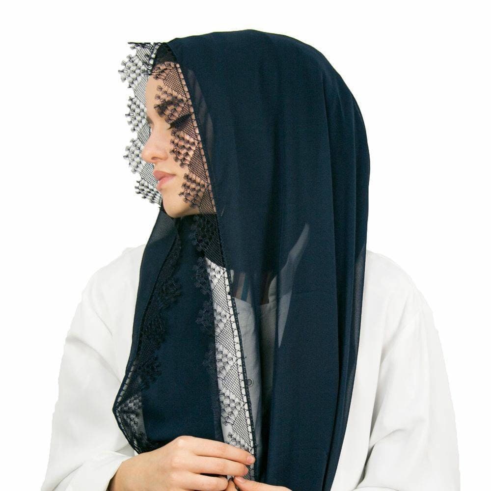 Handmade Turkish Hijab Scarf: Silky Satin Needle Work, Muslim Gift - image 3