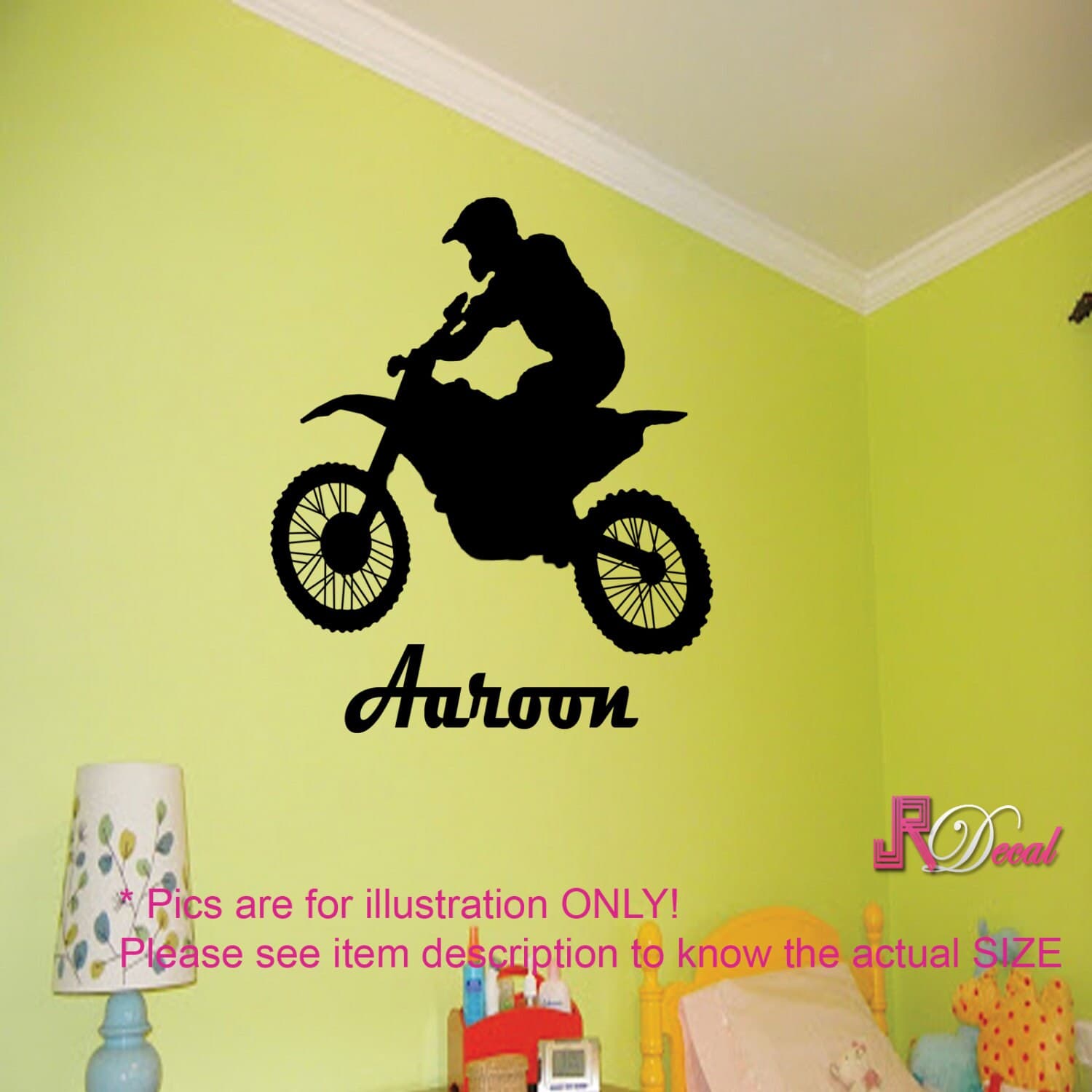 Personalized Motocross Wall Decal, Boys Room Decor - image 4