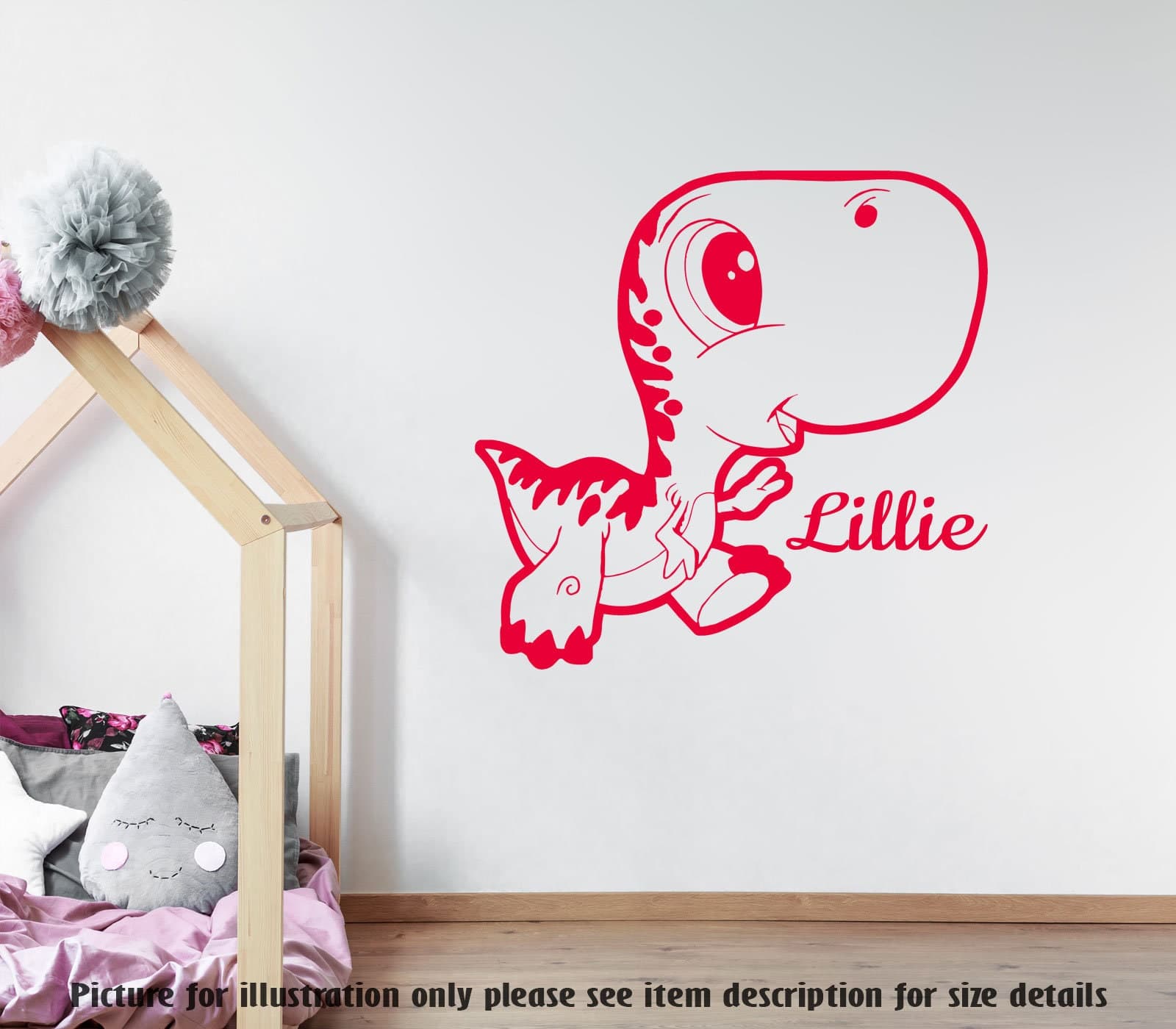 Personalized T-Rex Dinosaur Wall Decal, Nursery Vinyl Sticker - image 4