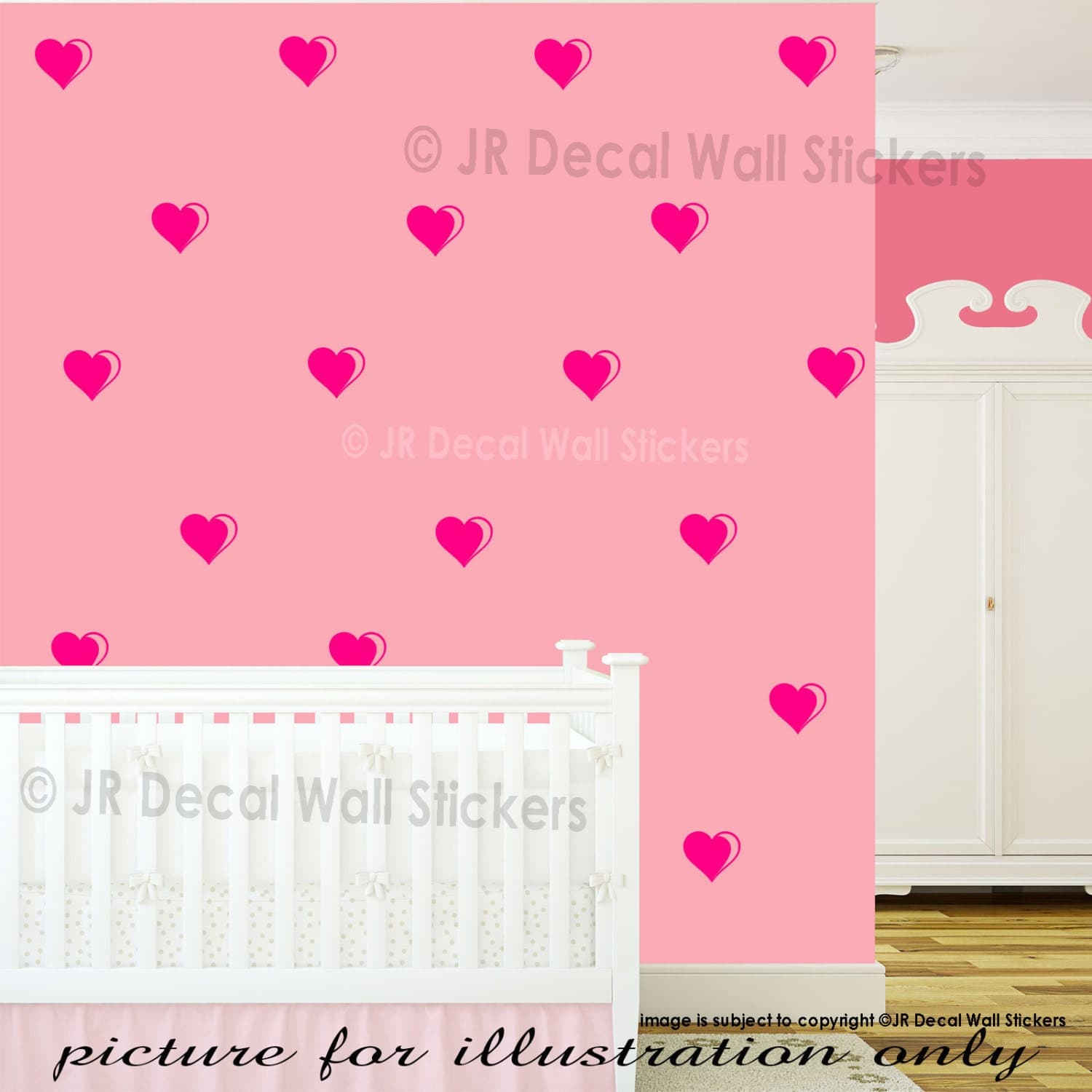 Heart Wall Decals (Set of 10) - 10cm Bedroom Decor - image 5