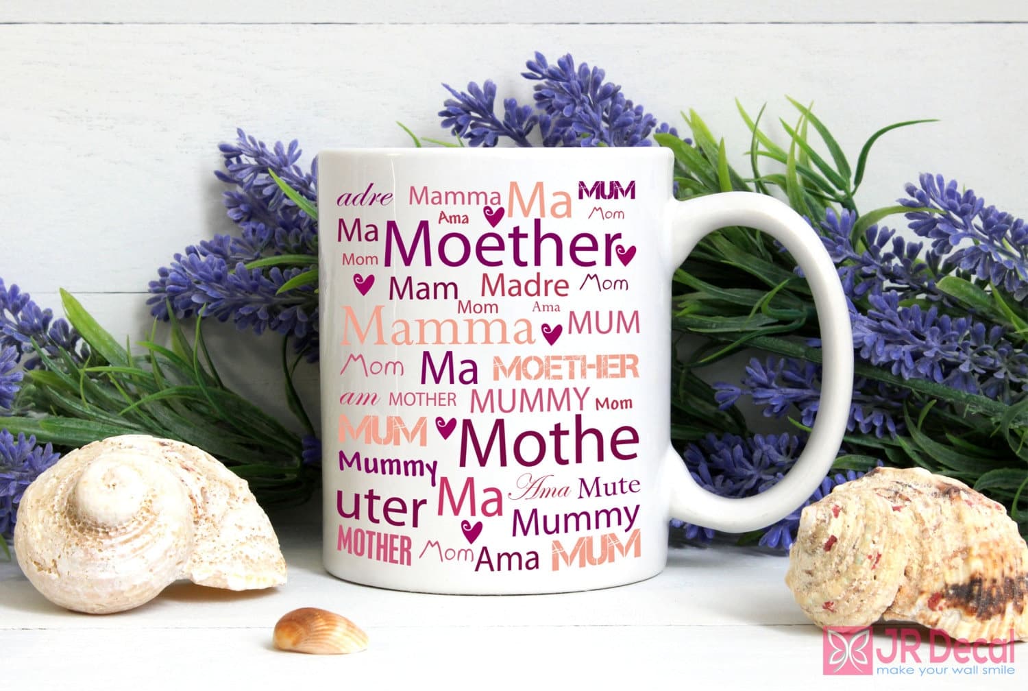 Mothers Day Mug, Mother in Different Languages, Custom Mummy Birthday Present, Ceramic Tea Cup