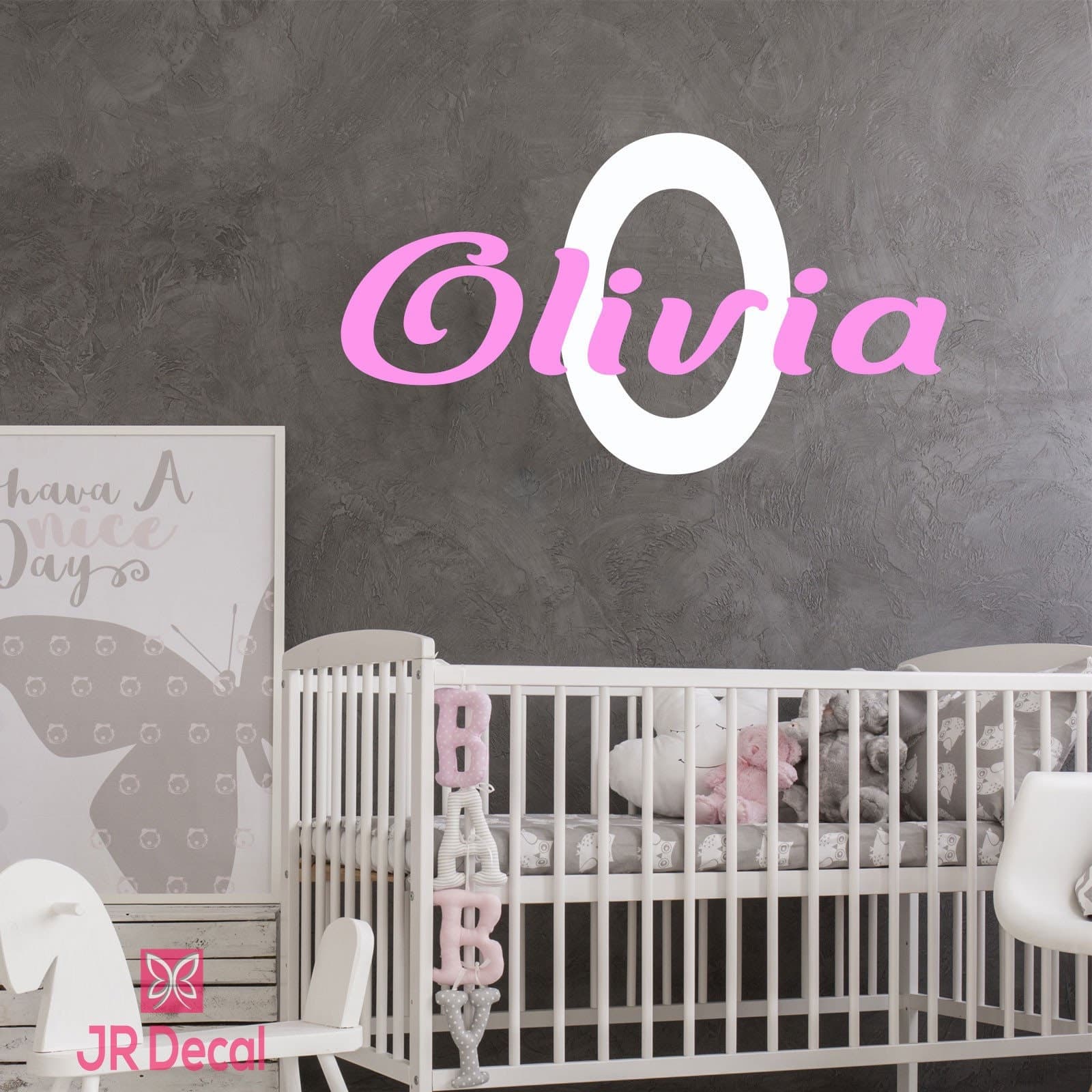 Personalized Name Initial Wall Decal, Nursery Decor