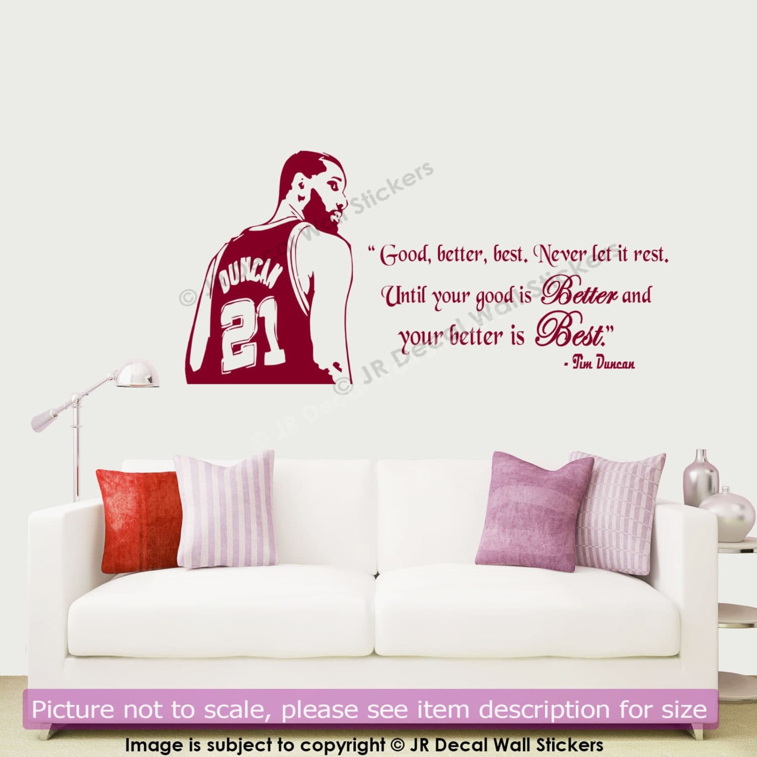 Tim Duncan Quote Wall Decal: Inspirational Basketball Art