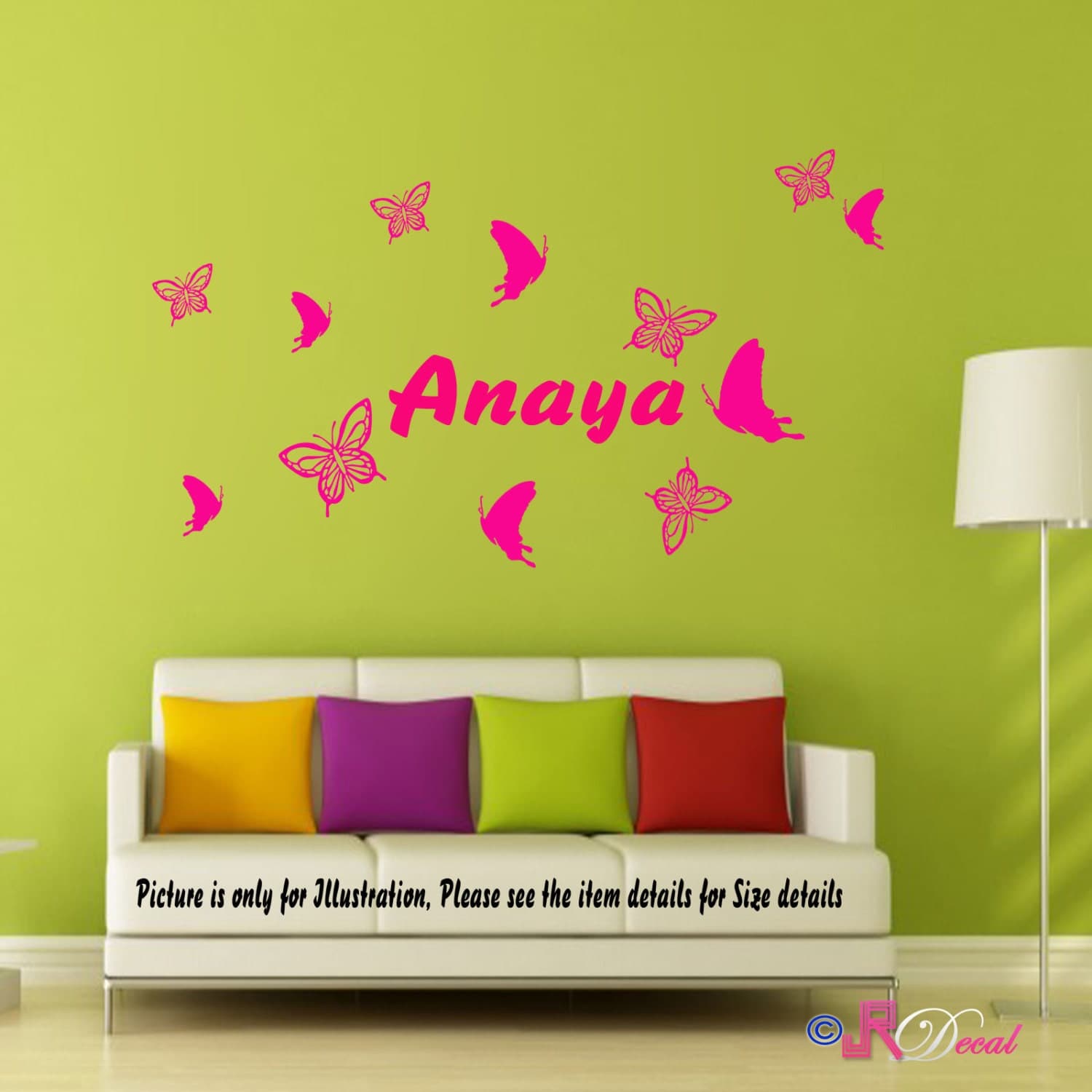 Custom Name Butterfly Wall Decals for Nursery and Kids Room - image 3