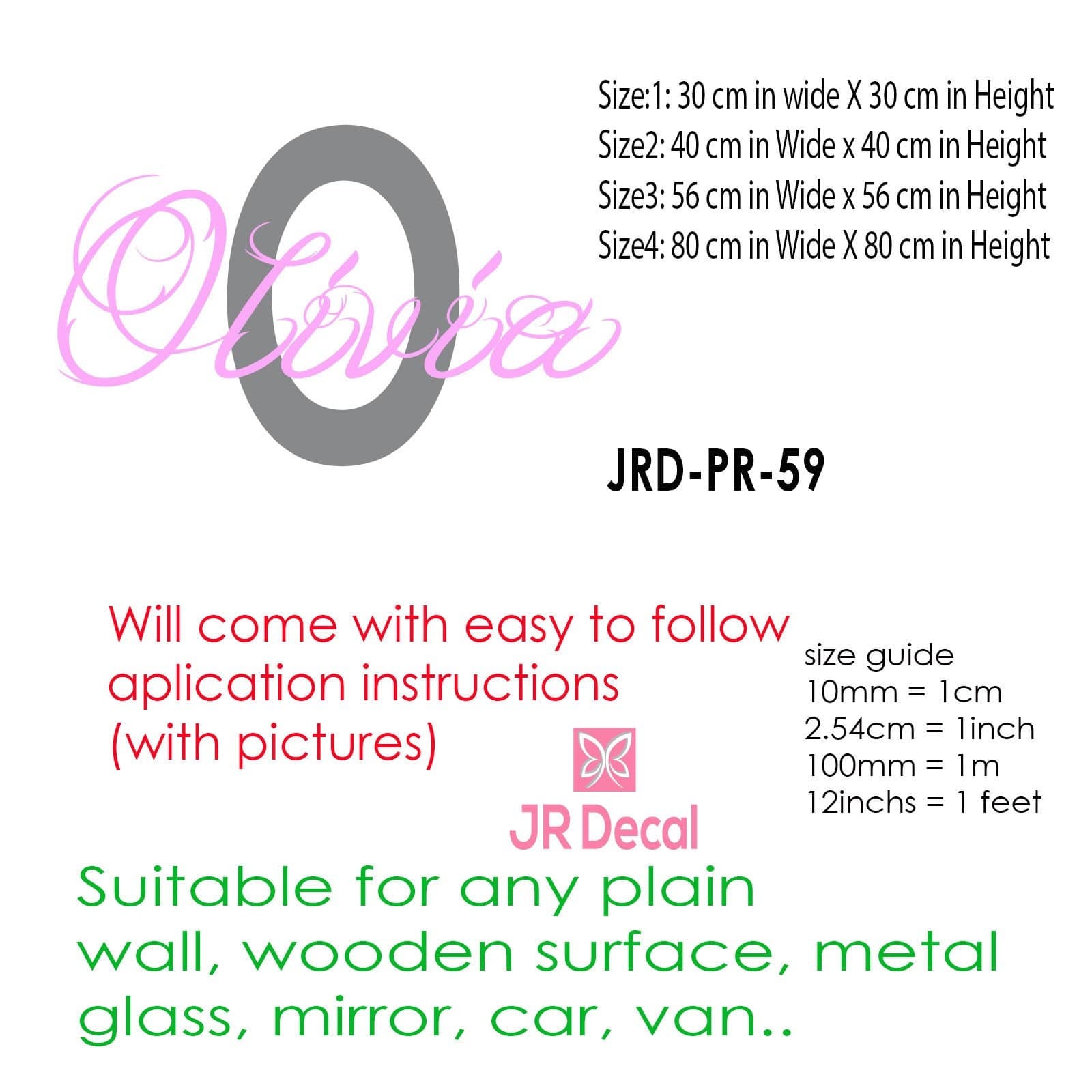 Personalized Name Wall Decal | Girls Nursery Decor, Monogram Initial - image 4