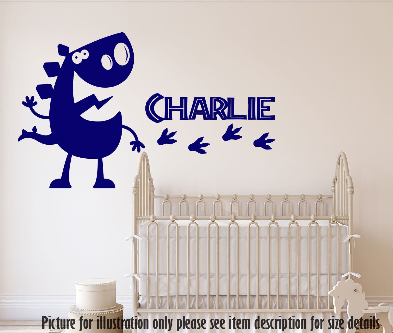 Personalized Stegosaurus Wall Decal, Dino Nursery Decor, Vinyl Wall Art - image 4
