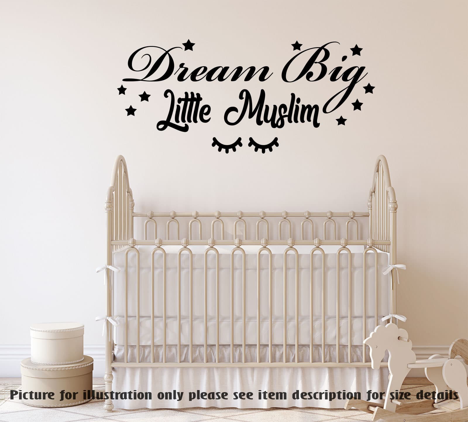 Dream Big Little Muslim Vinyl Wall Decal - Islamic Nursery Decor