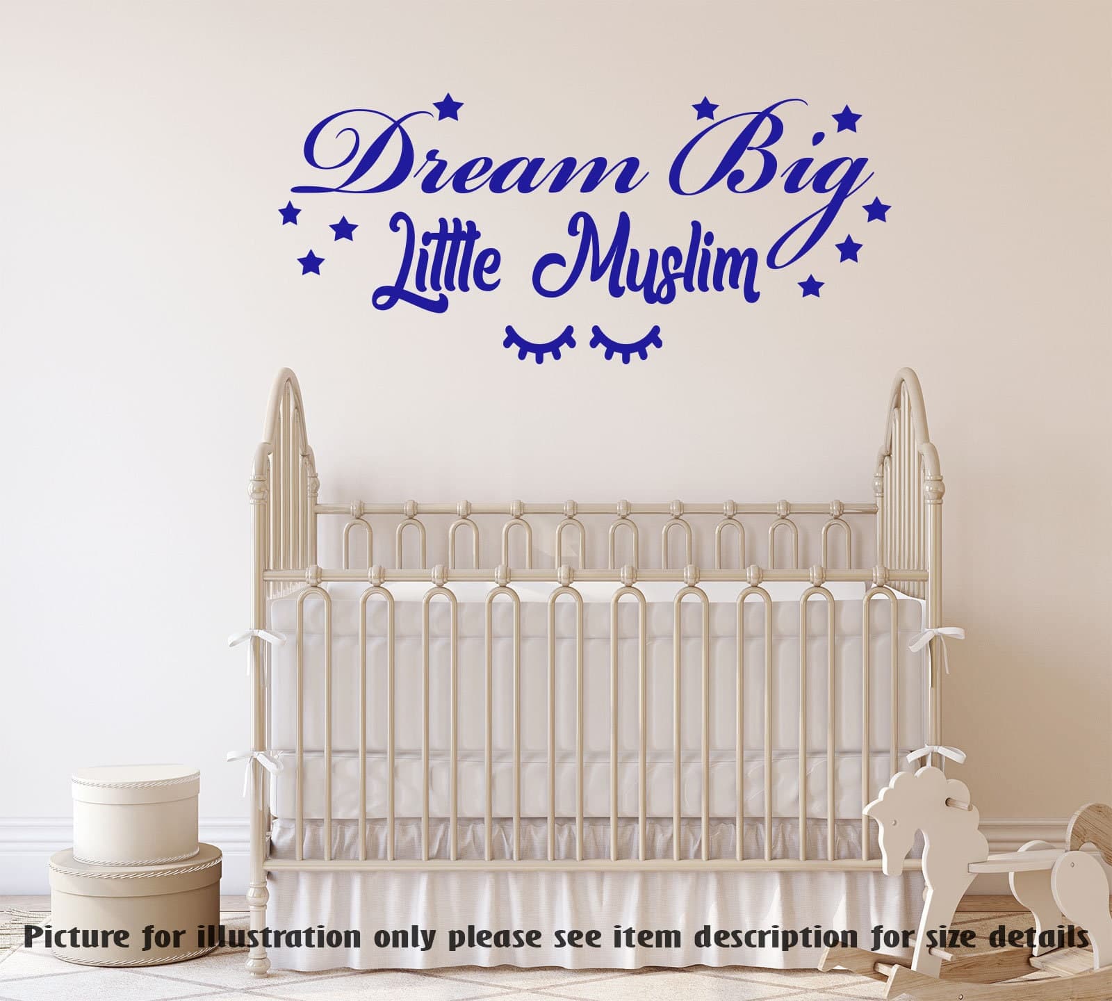 Dream Big Little Muslim Vinyl Wall Decal - Islamic Nursery Decor - image 3