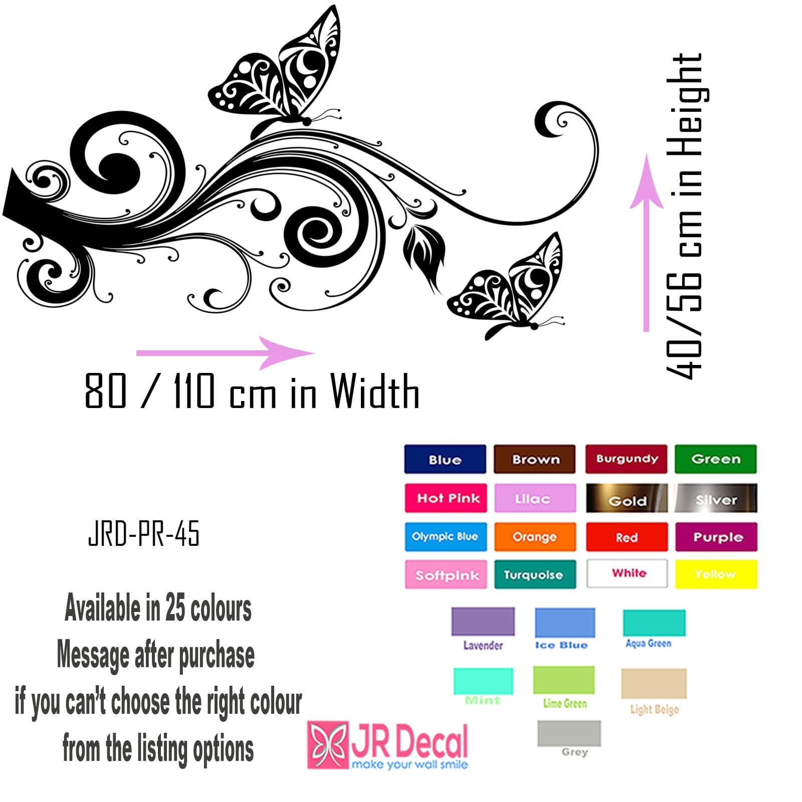 Butterfly Tree Wall Decal, Nursery Vinyl Wall Art Stickers - image 4