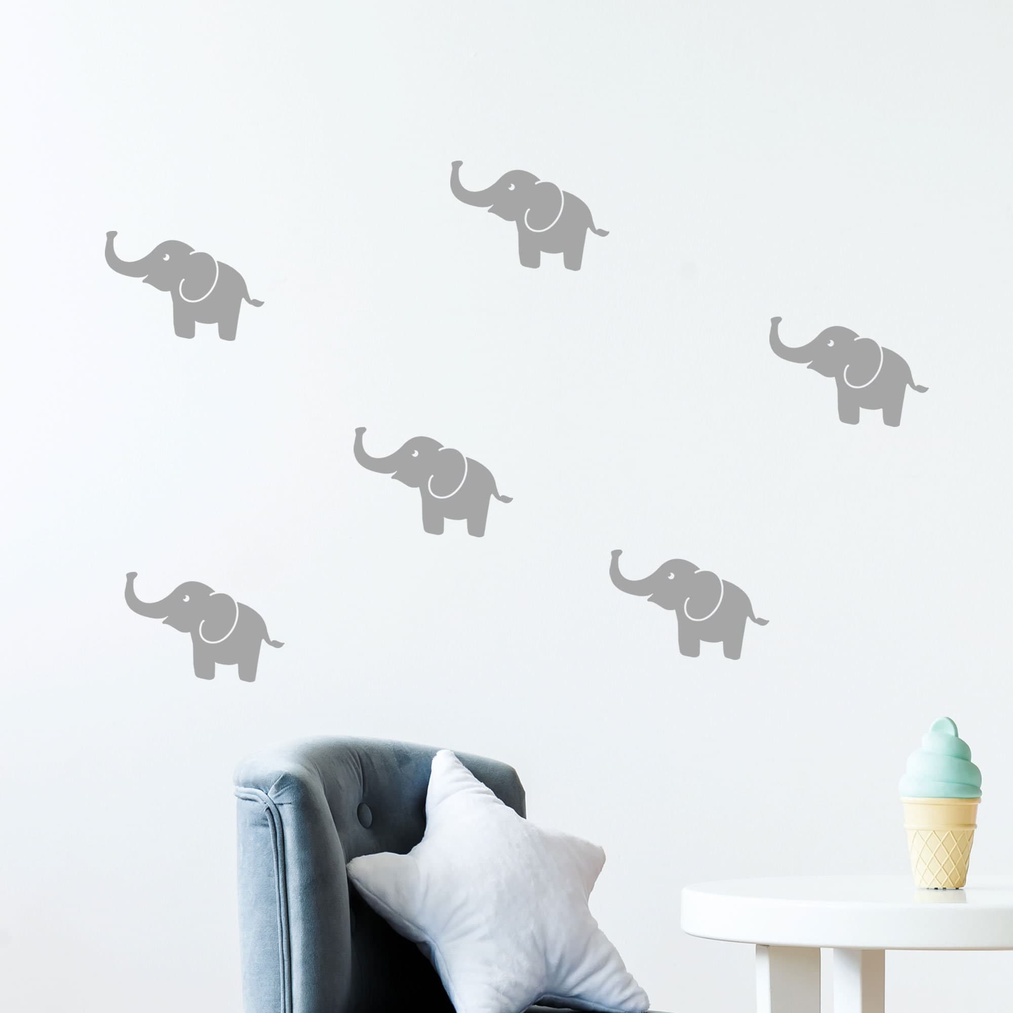 Baby Elephant Wall Decals / Nursery Wall Stickers / Baby Room Decor / Animal Vinyls / Baby Shower Gift/ Safari Animal wall stickers - image 3