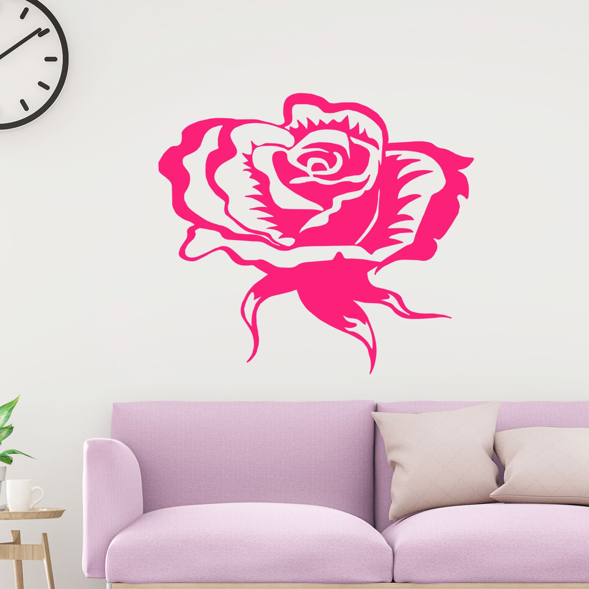 Large Rose flower wall sticker, Rose wall decal, floral nursery decoration, home décor, 24 colors to choose - image 5