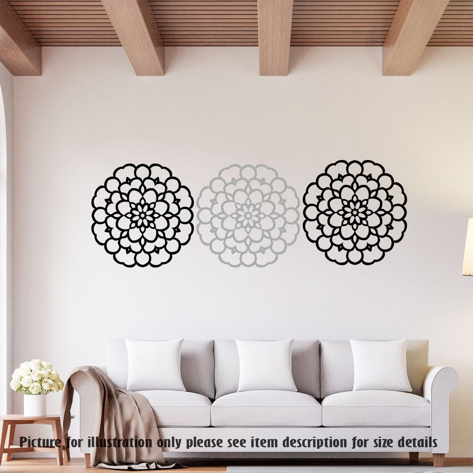 Floral Vinyl Wall Decals - Removable Flower Pattern Wall Stickers - image 3
