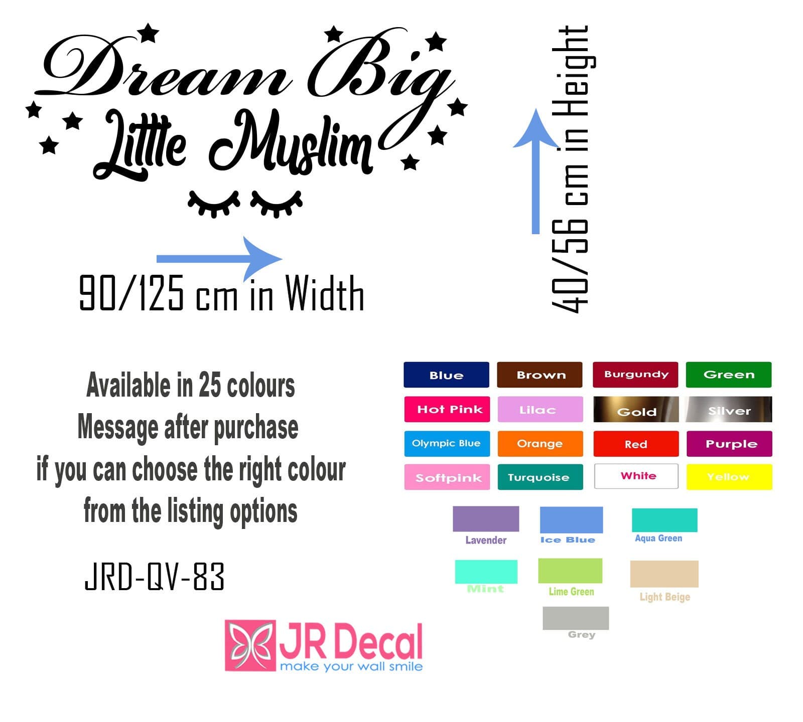 Dream Big Little Muslim Vinyl Wall Decal - Islamic Nursery Decor - image 4