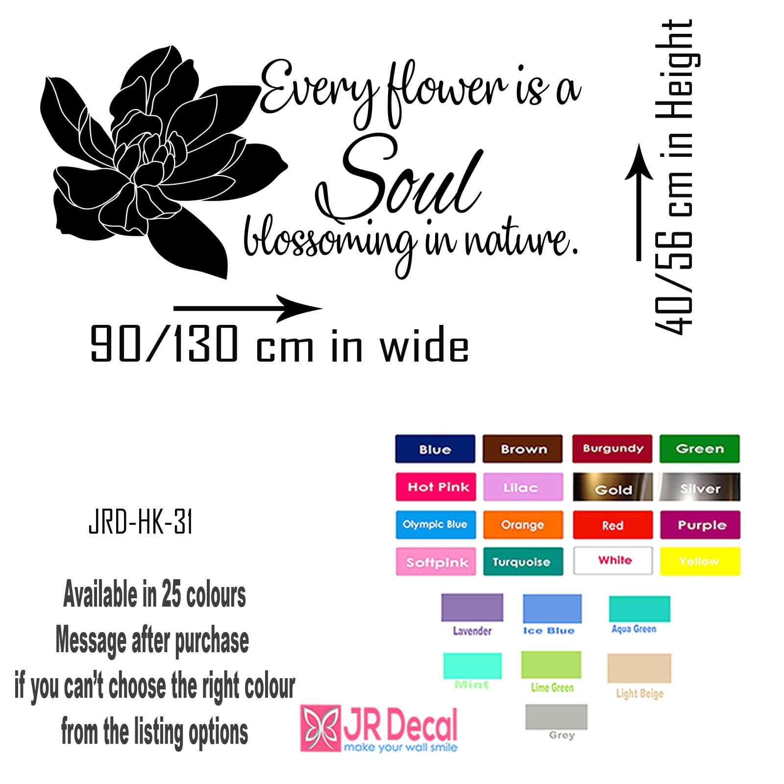 Floral Quote Vinyl Wall Decal – Removable Nursery Wall Art - image 4