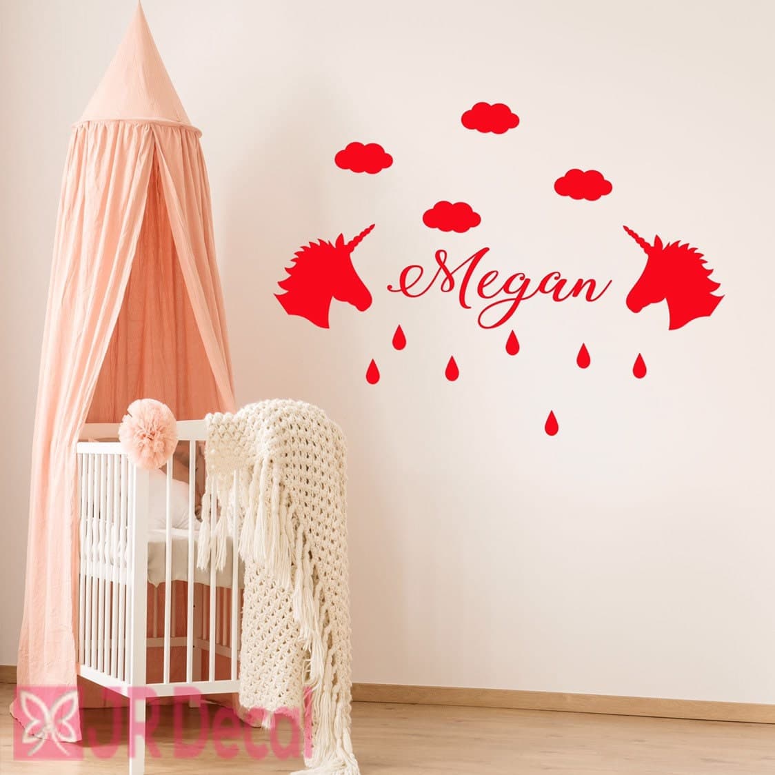 Unicorn wall decal with personalised Name Removable Vinyl wall Sticker Girls Room Decor Art - image 5
