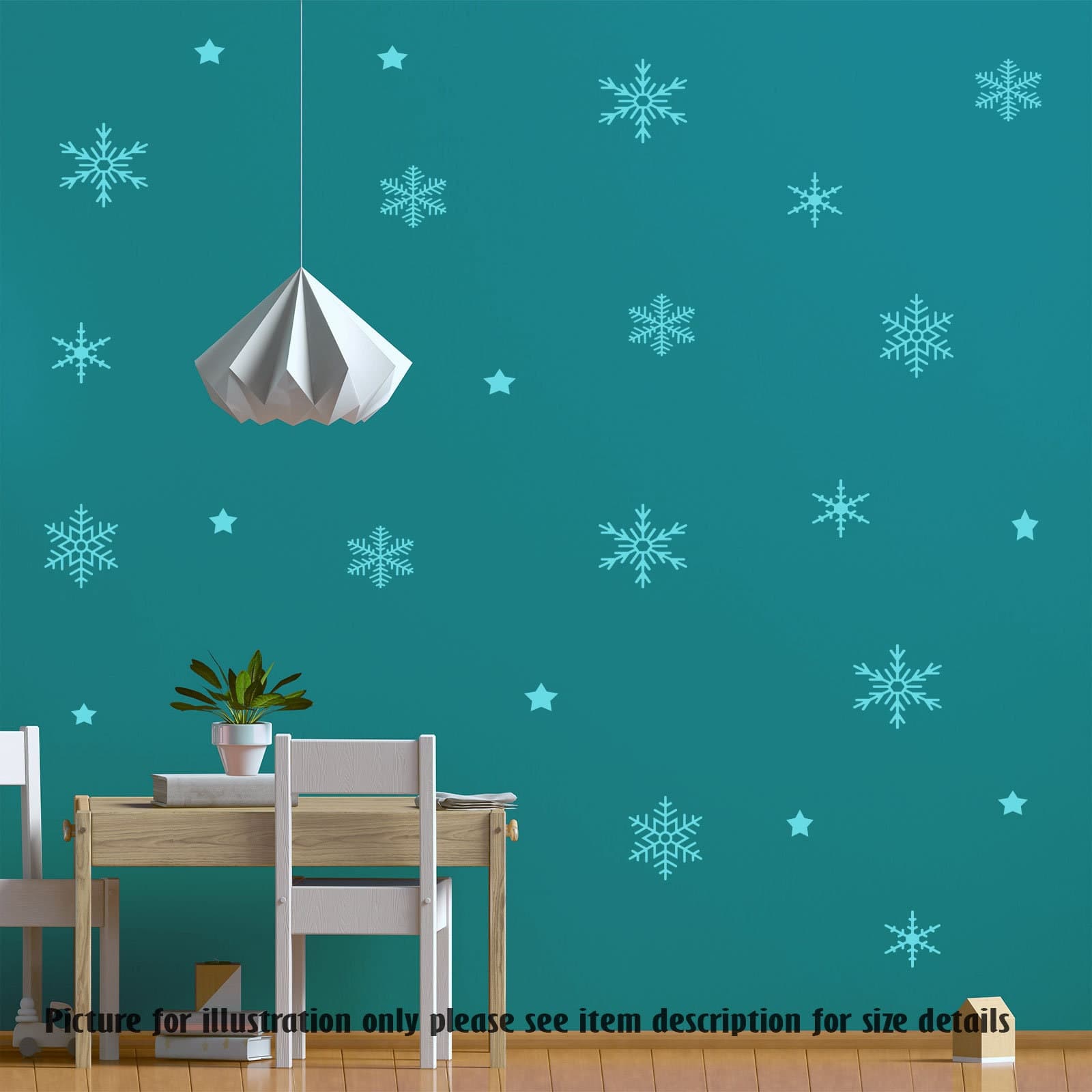 60 Snowflake and Star Christmas Wall Decals, Holiday Window Display - image 4