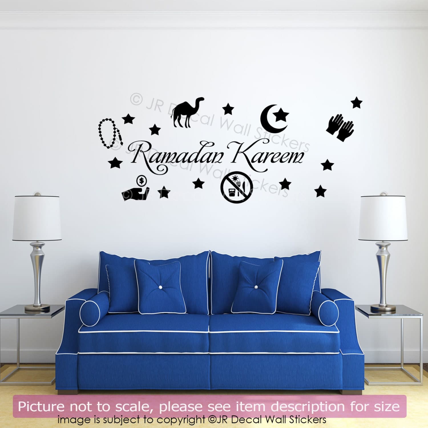 Ramadan Kareem Islamic Wall Sticker Arabic Art Vinyl Decal Shop Window Decor