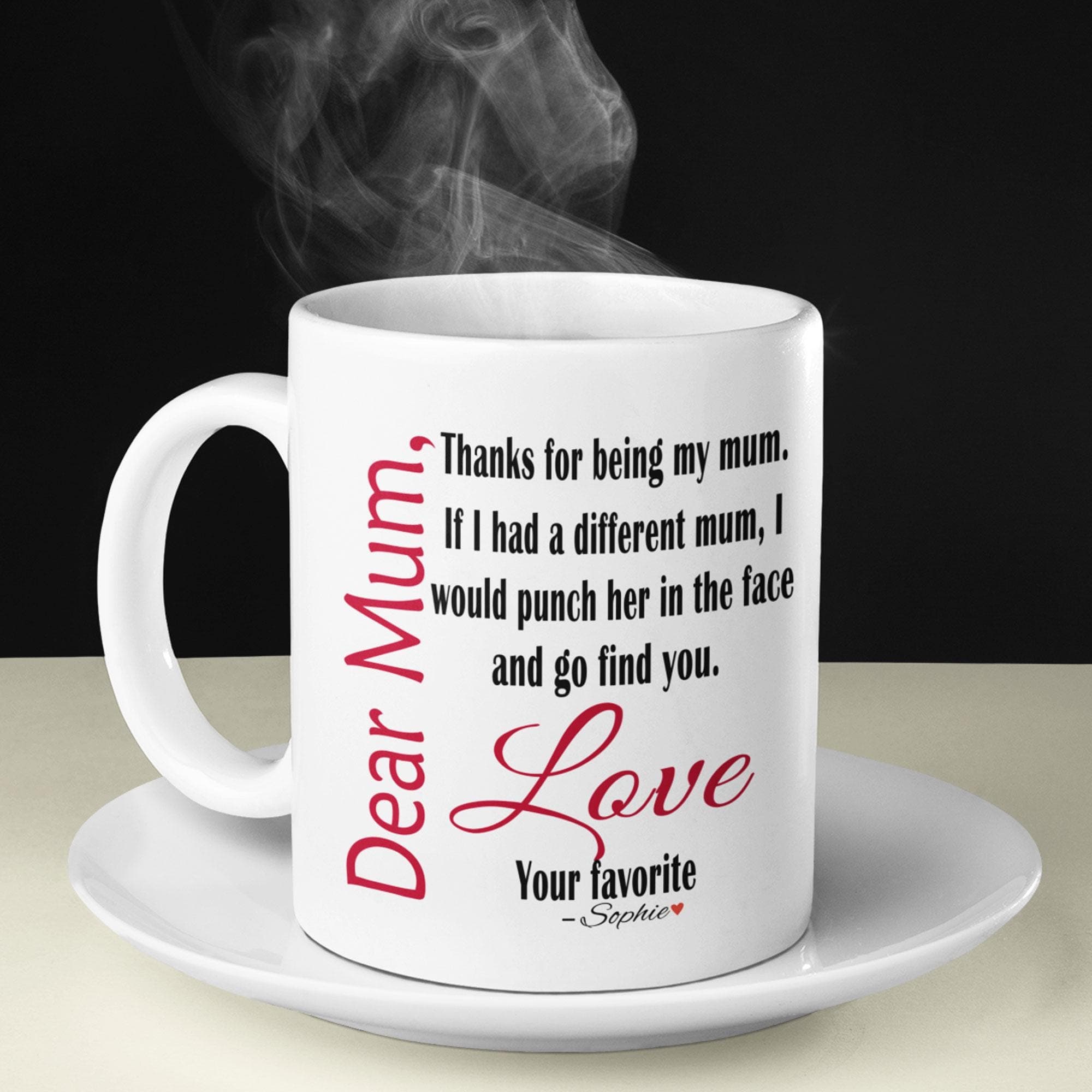 Funny Personalised Mum Mug, Unique Mothers Day Gift, Joke Birthday Present For Mummy Cup