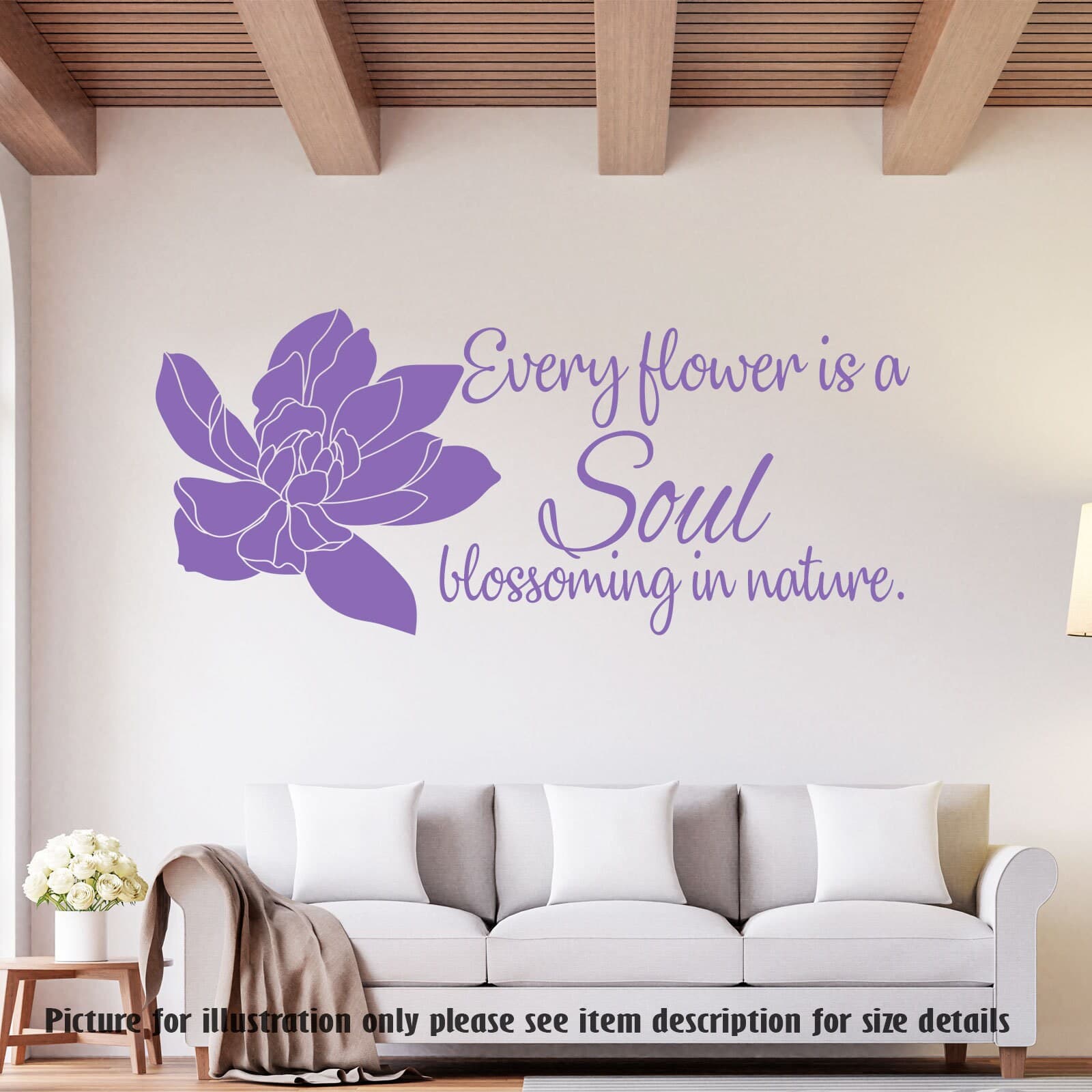 Floral Quote Vinyl Wall Decal – Removable Nursery Wall Art