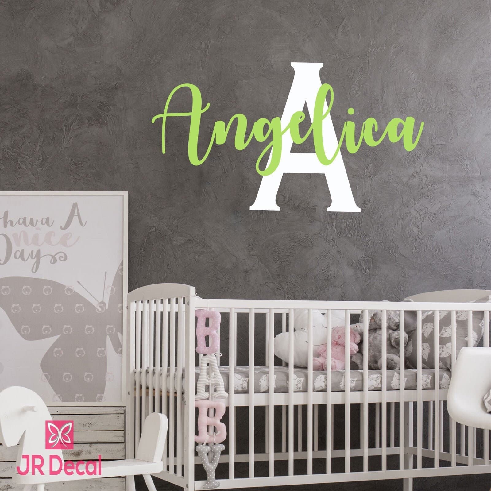Custom Name Monogram Wall Decal, Nursery Decor