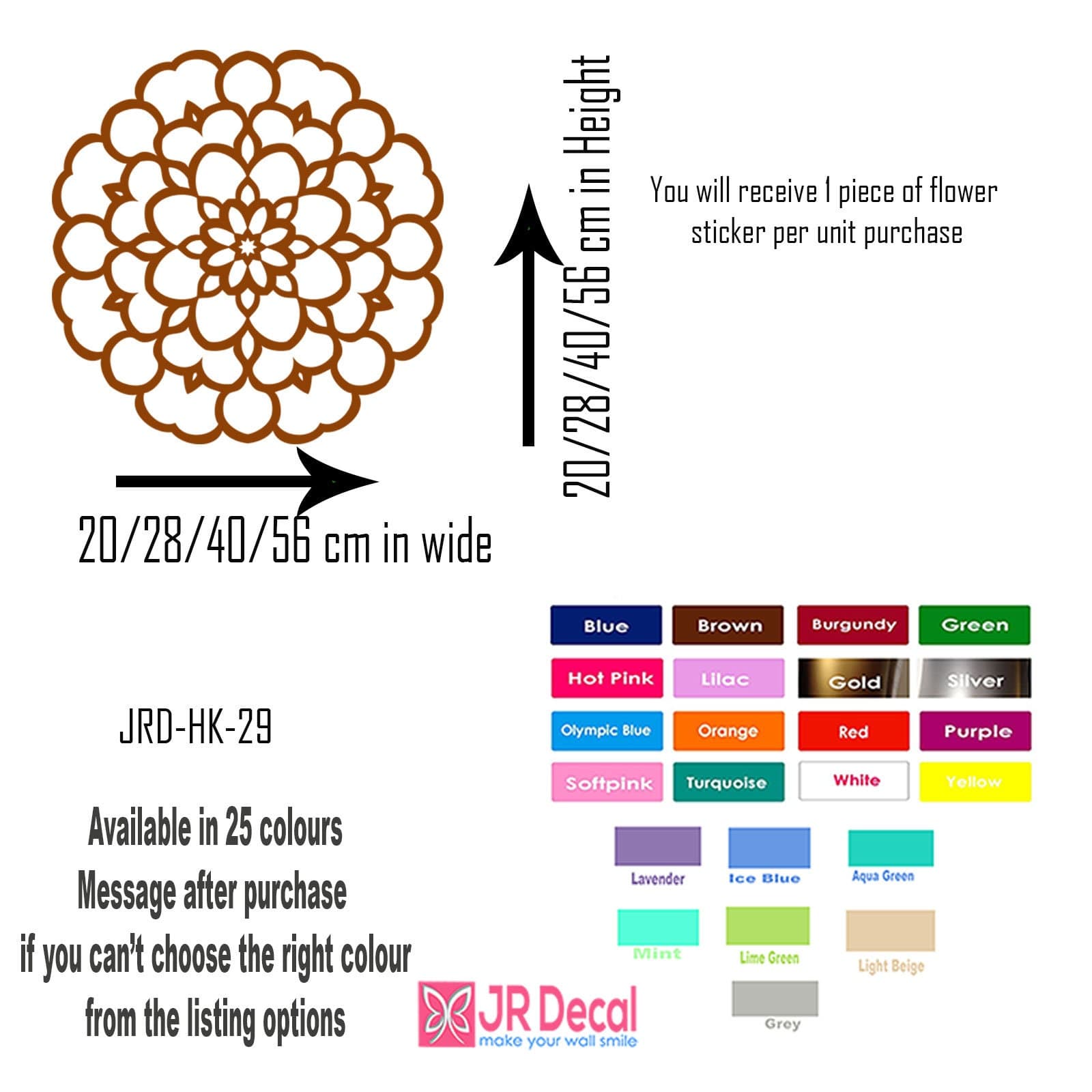 Floral Vinyl Wall Decals - Removable Flower Pattern Wall Stickers - image 4