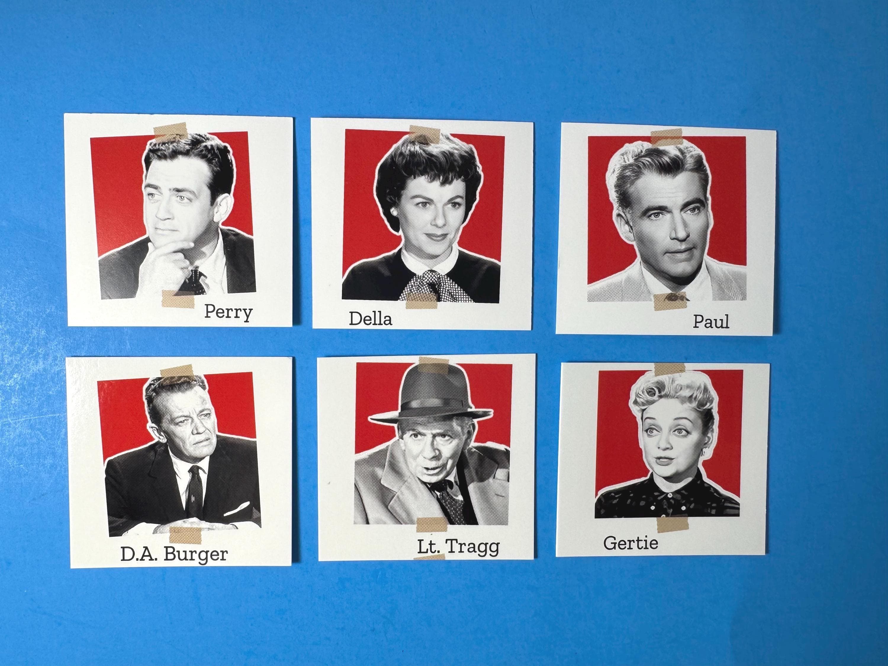 Perry Mason Magnet Set, Perry Mason Cast Magnets, Raymond Burr, Barbara Hale, Della Street,