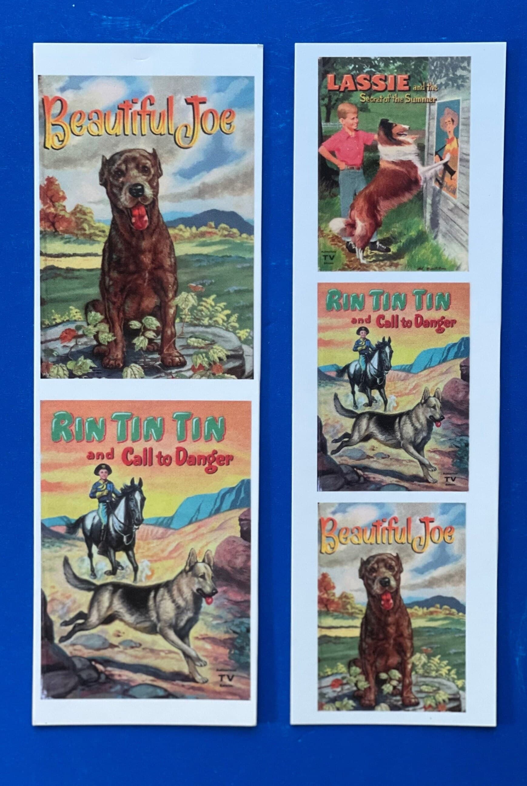 Dog Bookmark, Rin Tin Tin, Lassie, Beautiful Joe, Dog Lover Bookmark Set, Collie, German Shepherd, Pit Bull