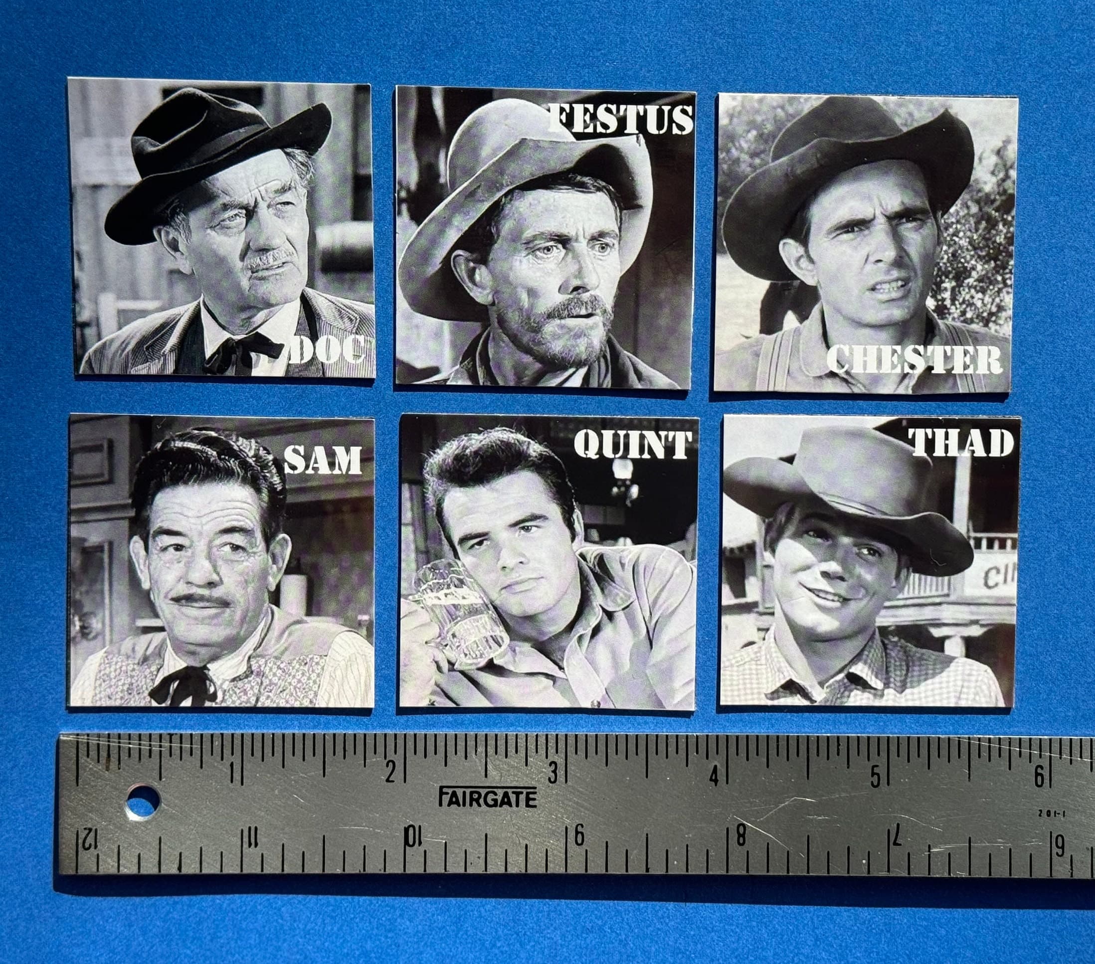 Gunsmoke Cast Magnet Set, Festus, Doc, Chester, TV Westerns, Gunsmoke Fan Gift, Dodge City, - image 3