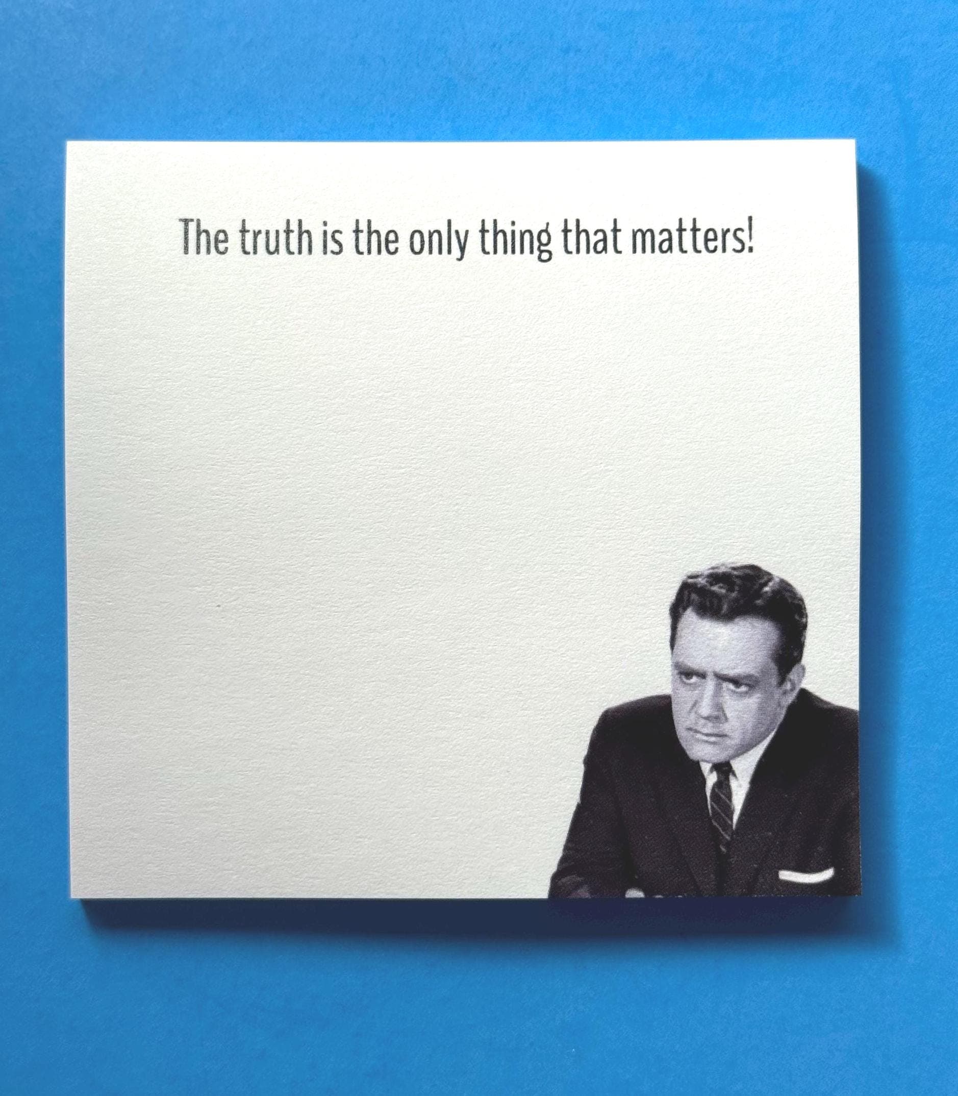Perry Mason Post-It Notepad, Perry Mason Quote, Raymond Burr, Perry Mason Fan Gift