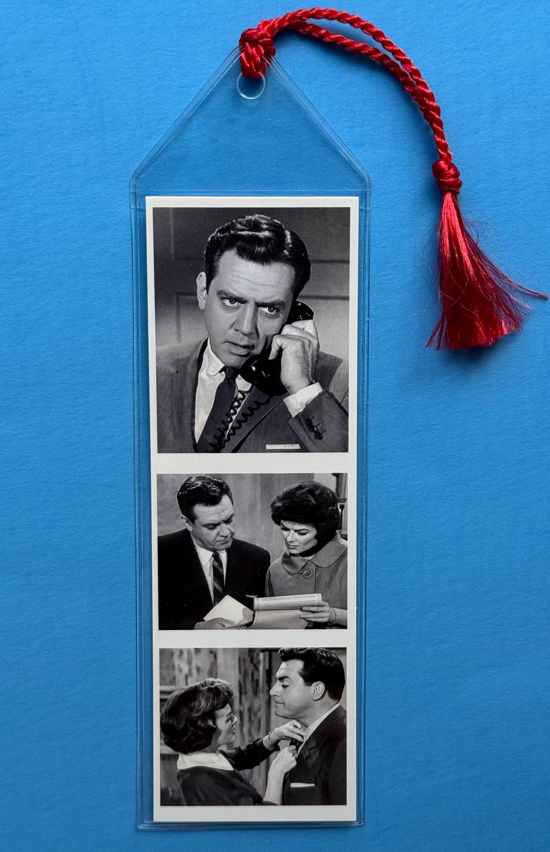 Perry Mason Bookmark: Raymond Burr & Barbara Hale, Perry and Della, TV Couples, Perry Mason fan Gift
