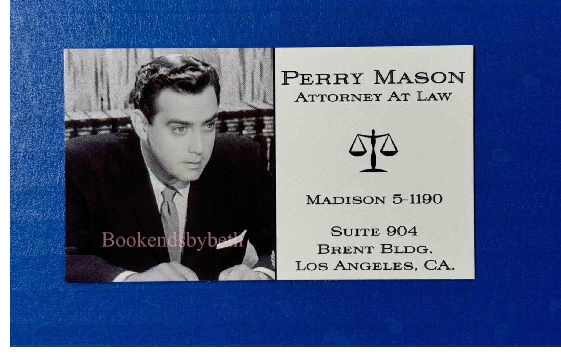 Perry Mason Business Card Magnet: Classic TV Lawyer Gift
