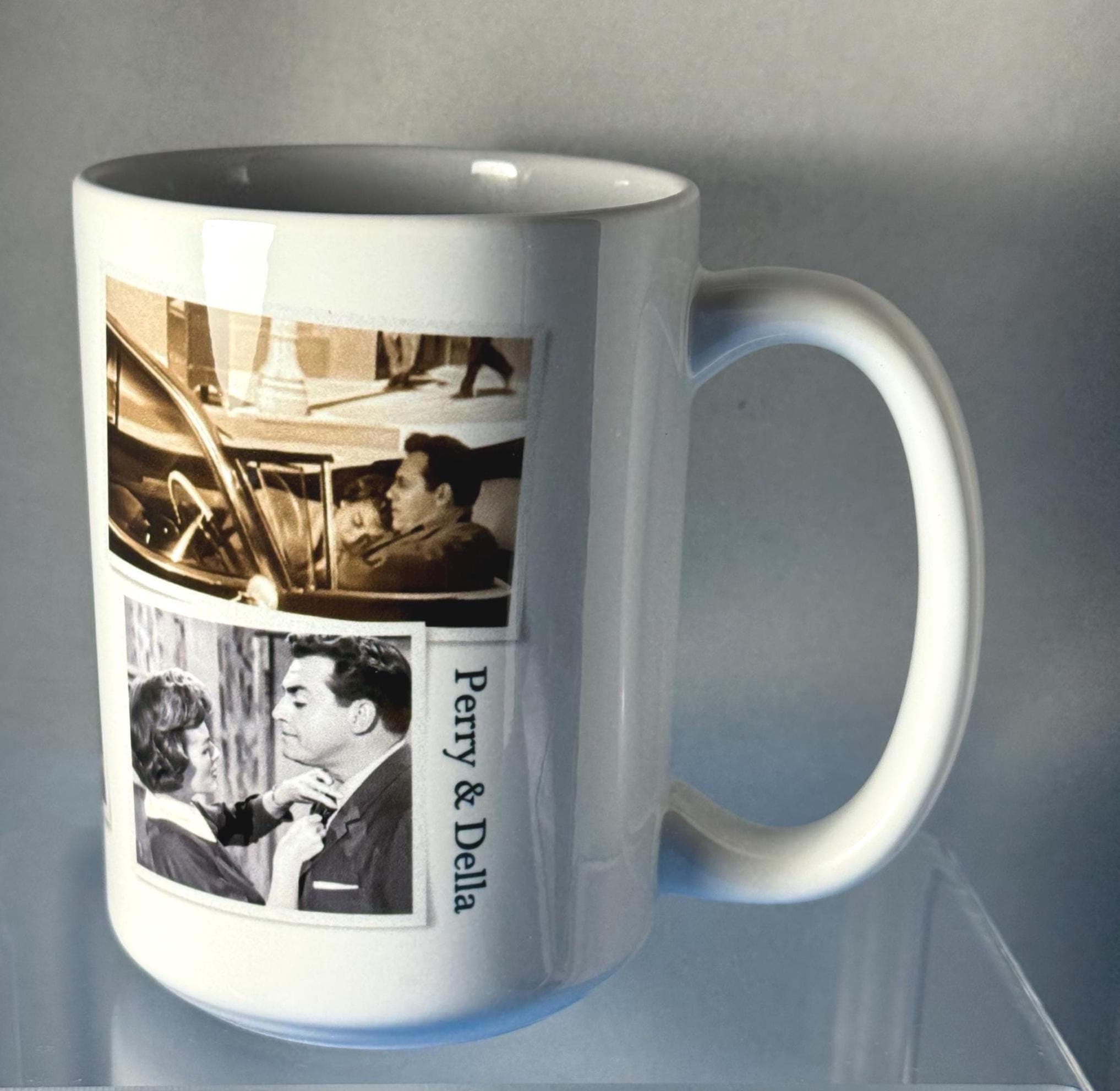 Perry Mason New Large 15 Ounce Mug, Raymond Burr, Barbara Hale, Della Street, Perry Mason Fan Gift, Perry & Della Mug
