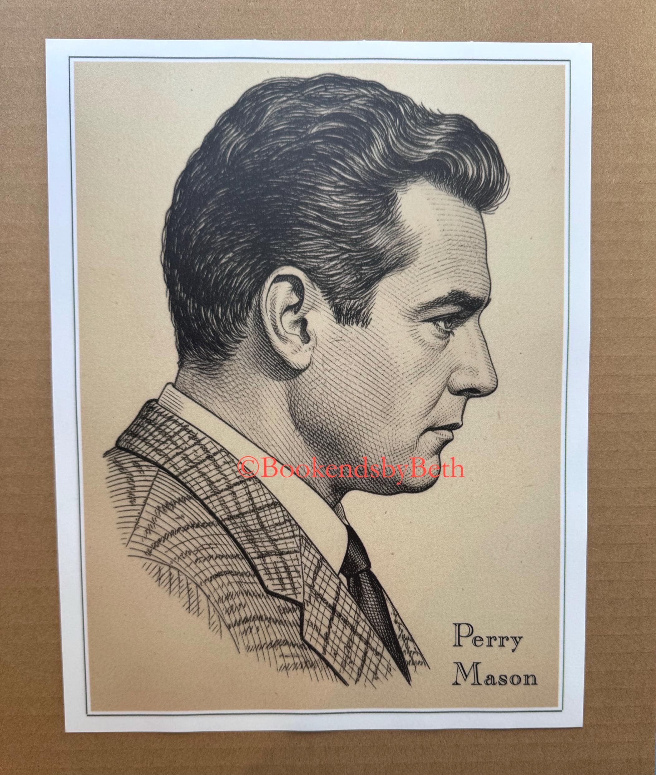 Perry Mason Poster Art Print, Raymond Burr Portrait 8.5x11, Classic TV, Lawyer Gift, Perry Mason Fan Gift