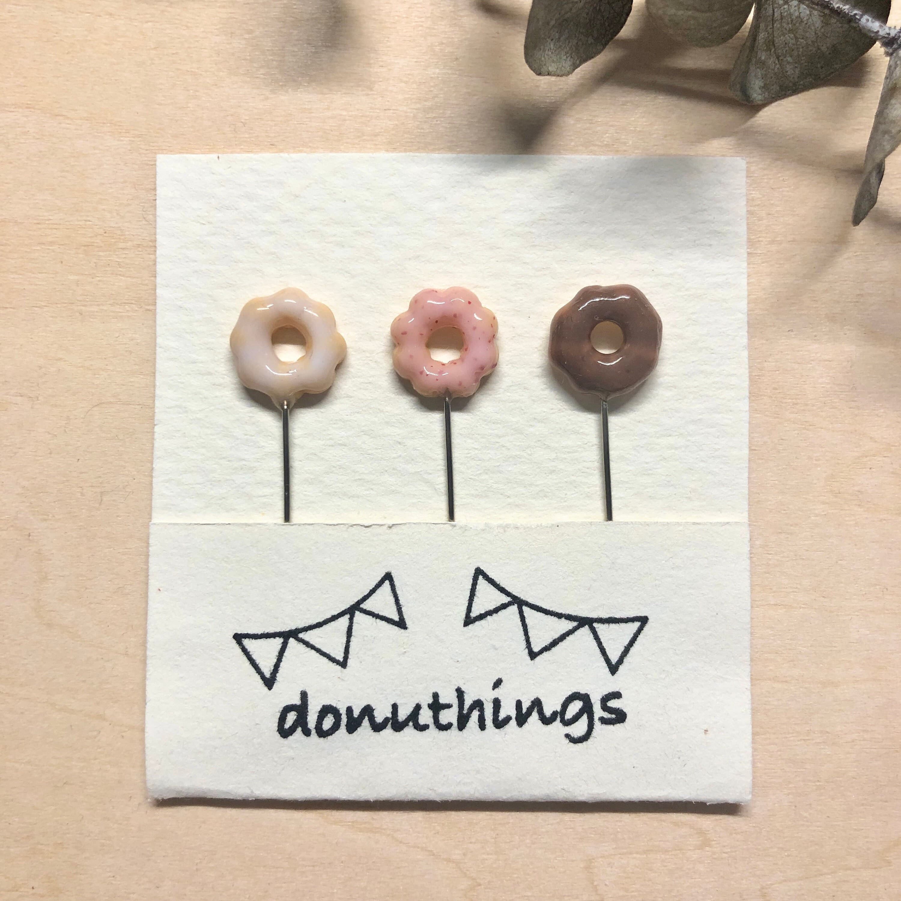 Handmade Donut Hijab Pins – Flower Series, Set of 3