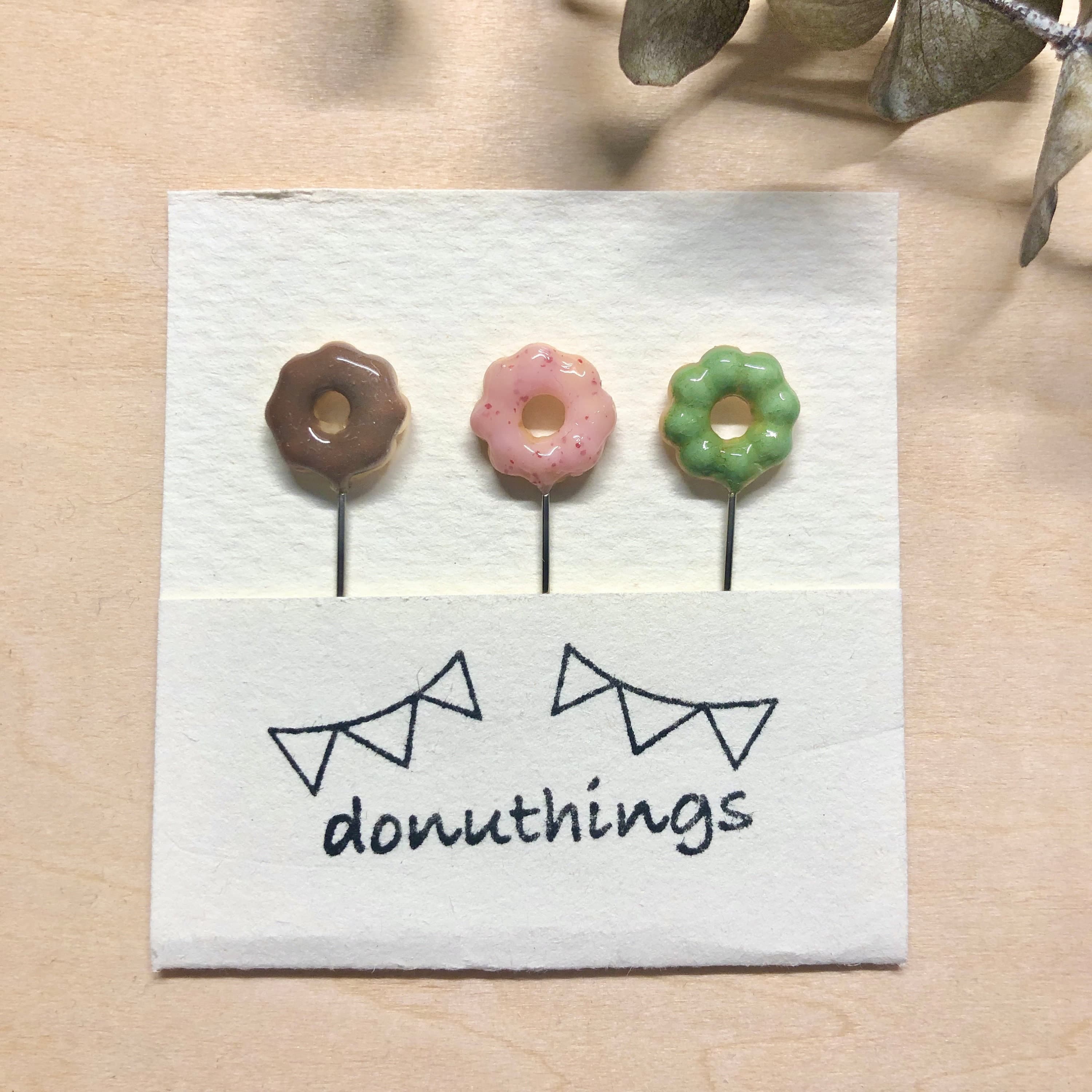 Handmade Donut Hijab Pins - Flower Series, Set of 3