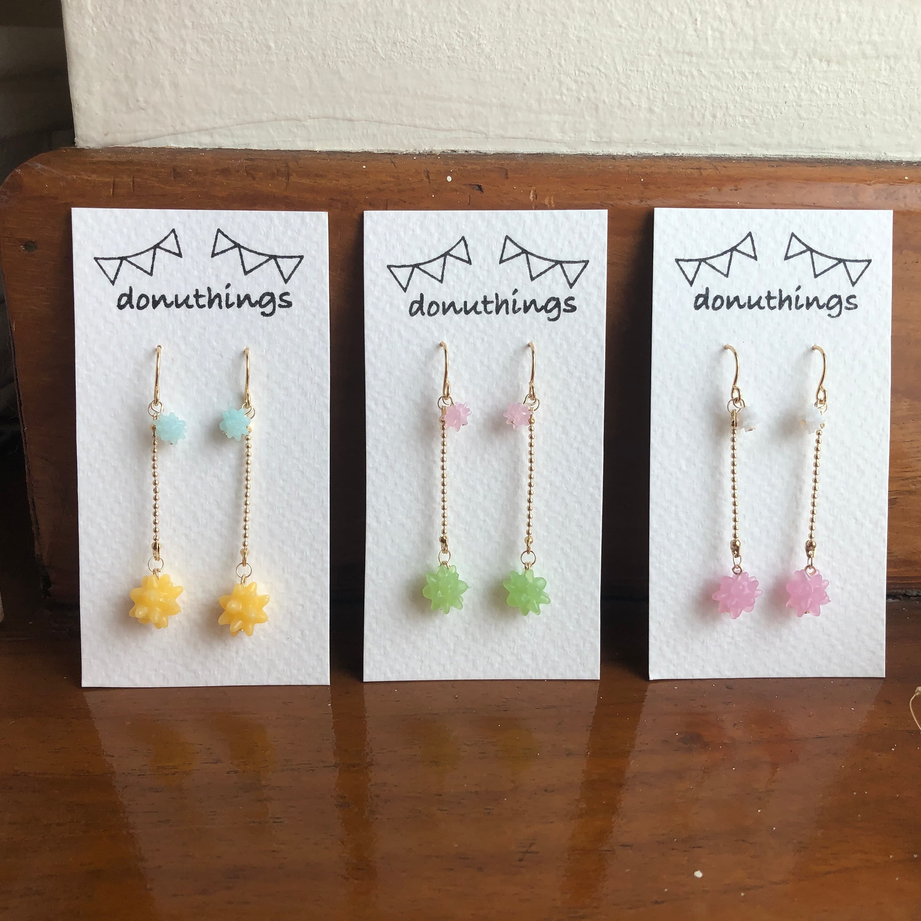 Star Fragment Earrings (Dangling Design) with Stainless Steel Hooks (Choose your favourite colour) - image 3