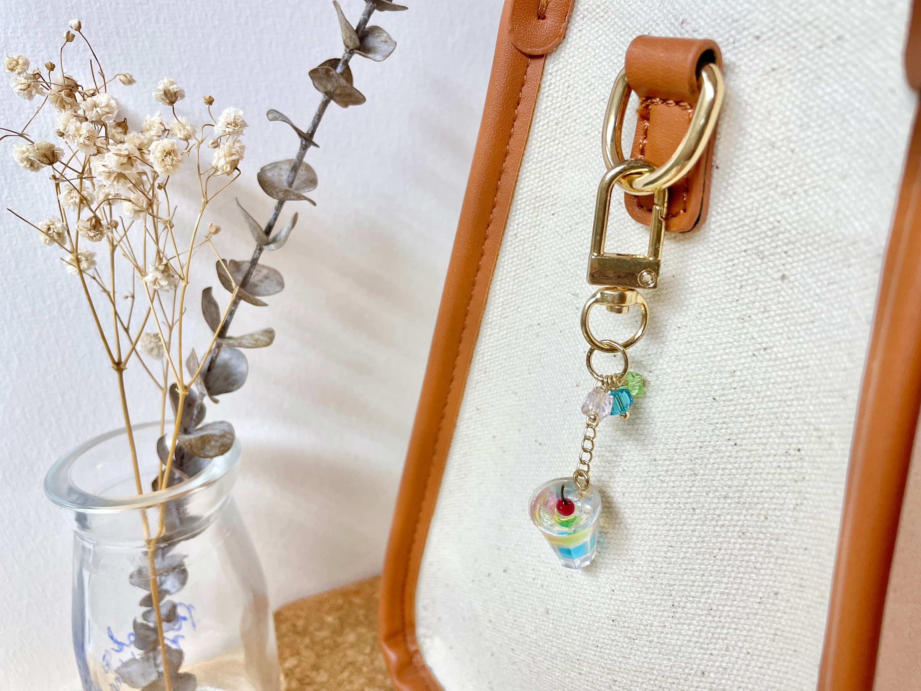 Boba Milk Tea Keychain Flat Base Type with 14k Gold Plated Findings, Anti-tarnish, Anti-Rust (Handmade by Donuthings) - image 5