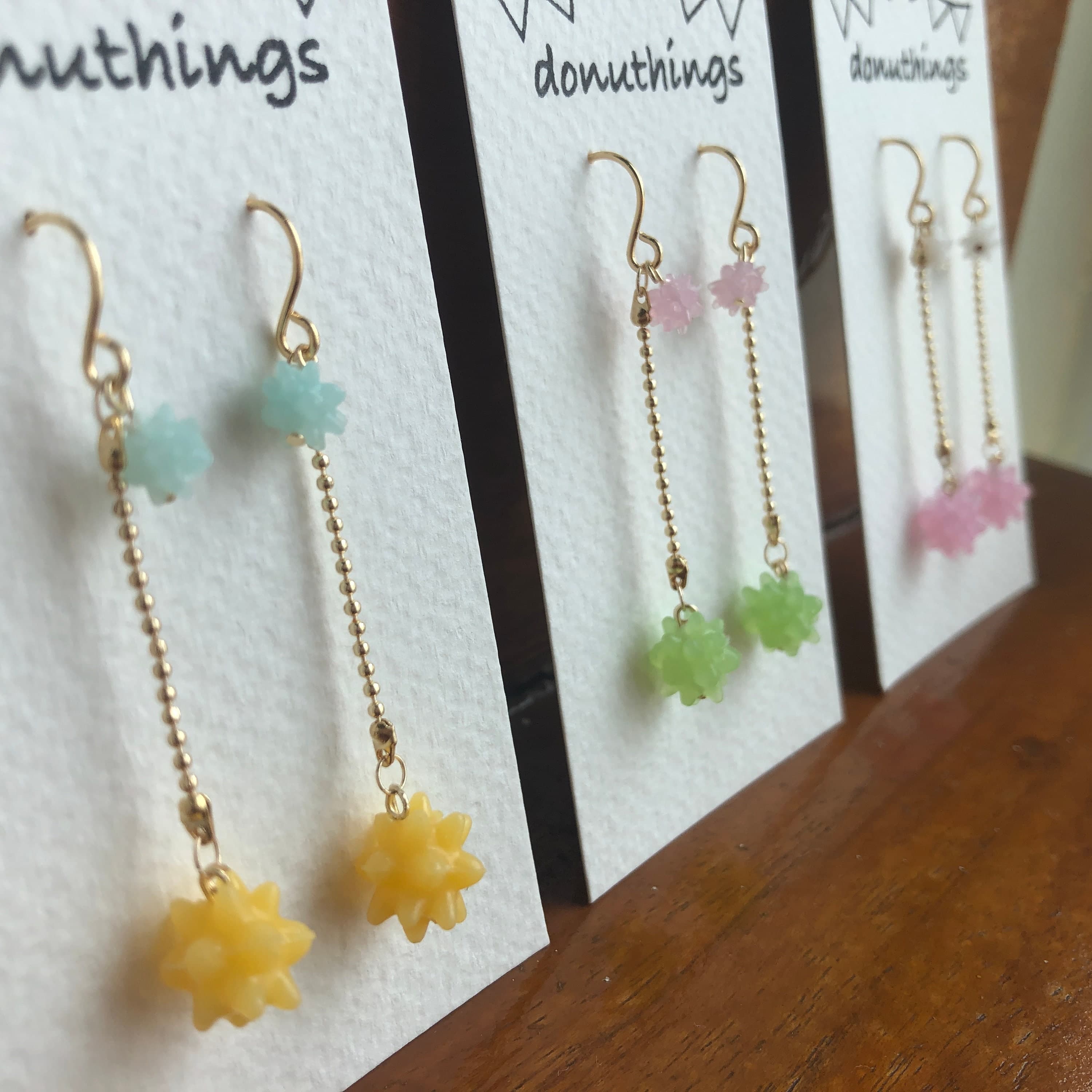 Star Fragment Earrings (Dangling Design) with Stainless Steel Hooks (Choose your favourite colour) - image 5