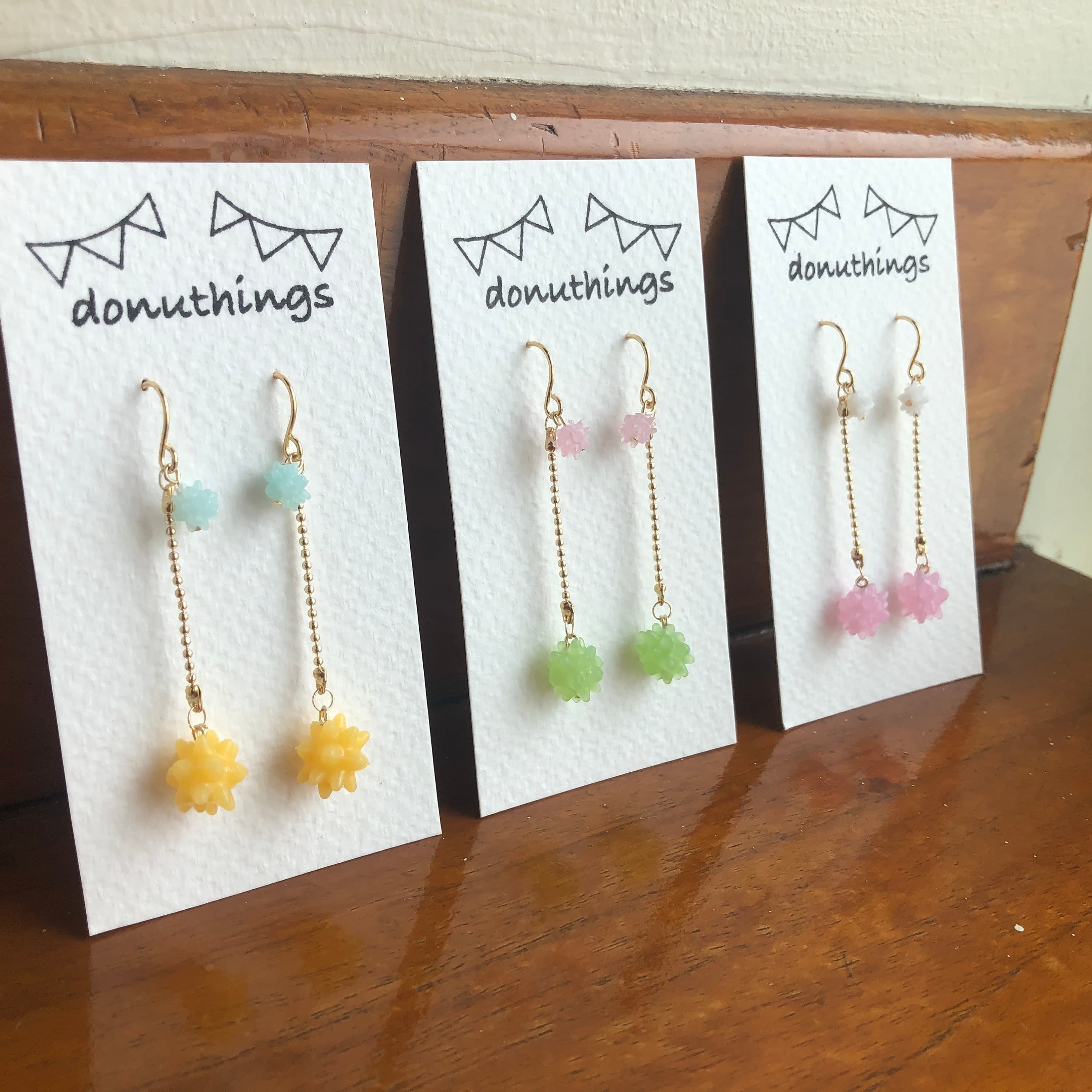 Star Fragment Earrings (Dangling Design) with Stainless Steel Hooks (Choose your favourite colour) - image 4