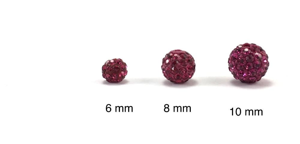 Fuchsia Pink Rhinestone Bead, 10mm Disco bead, Fuchsia Pink bead, Fuchsia Pink beads, crystal bead, Bellaire Wholesale - image 3